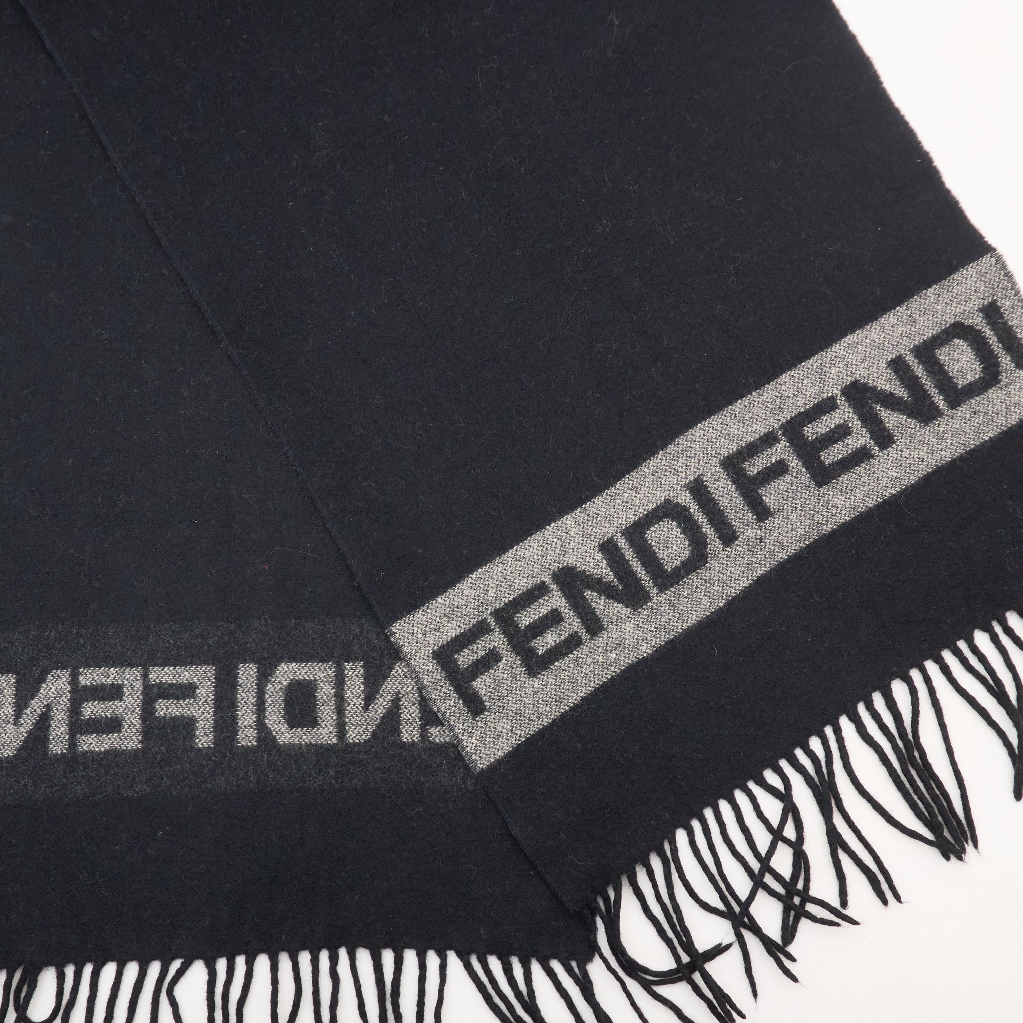 Fendi Black Wool Scarf