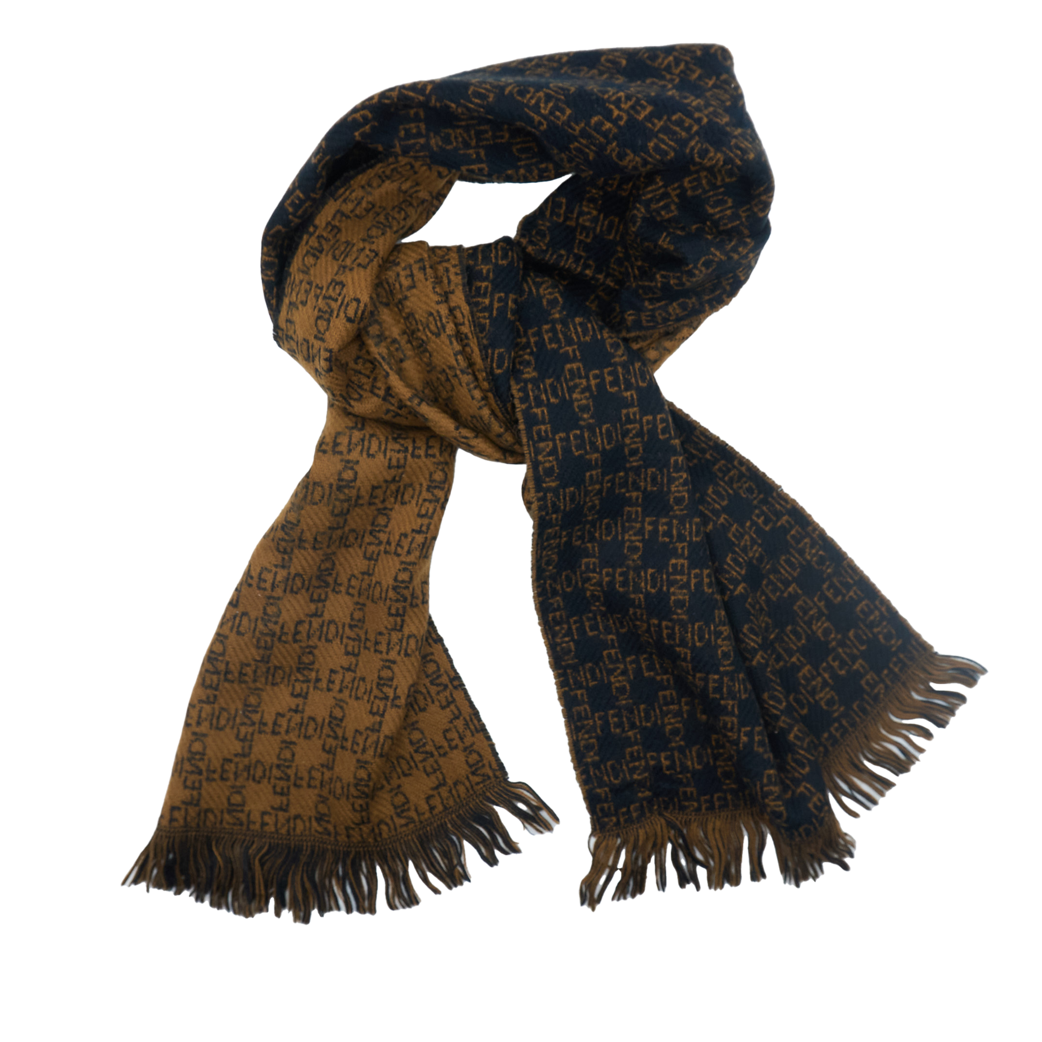 Fendi Reversible Brown Scarf