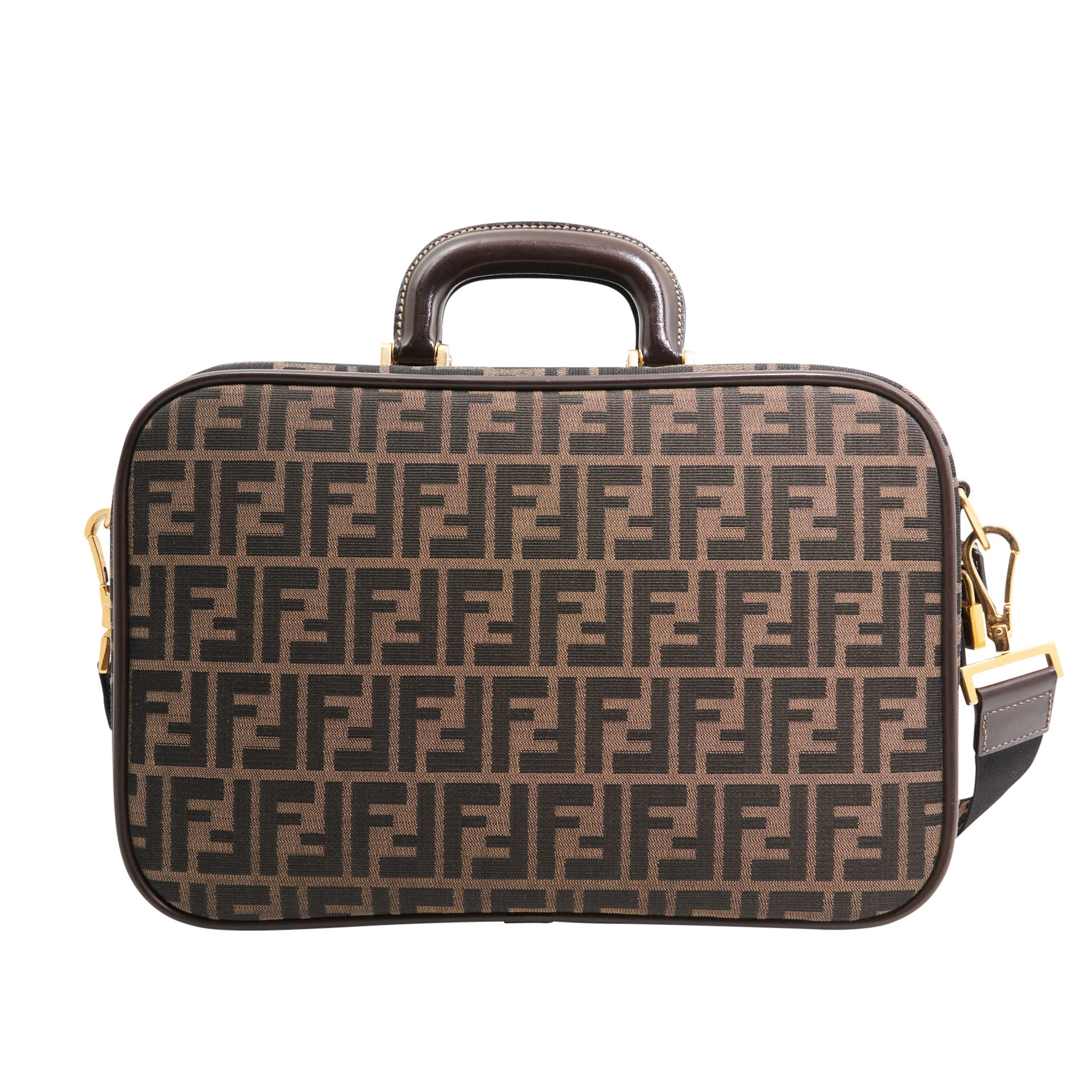 Fendi Canvas Laptop Bag in Brown Monogram