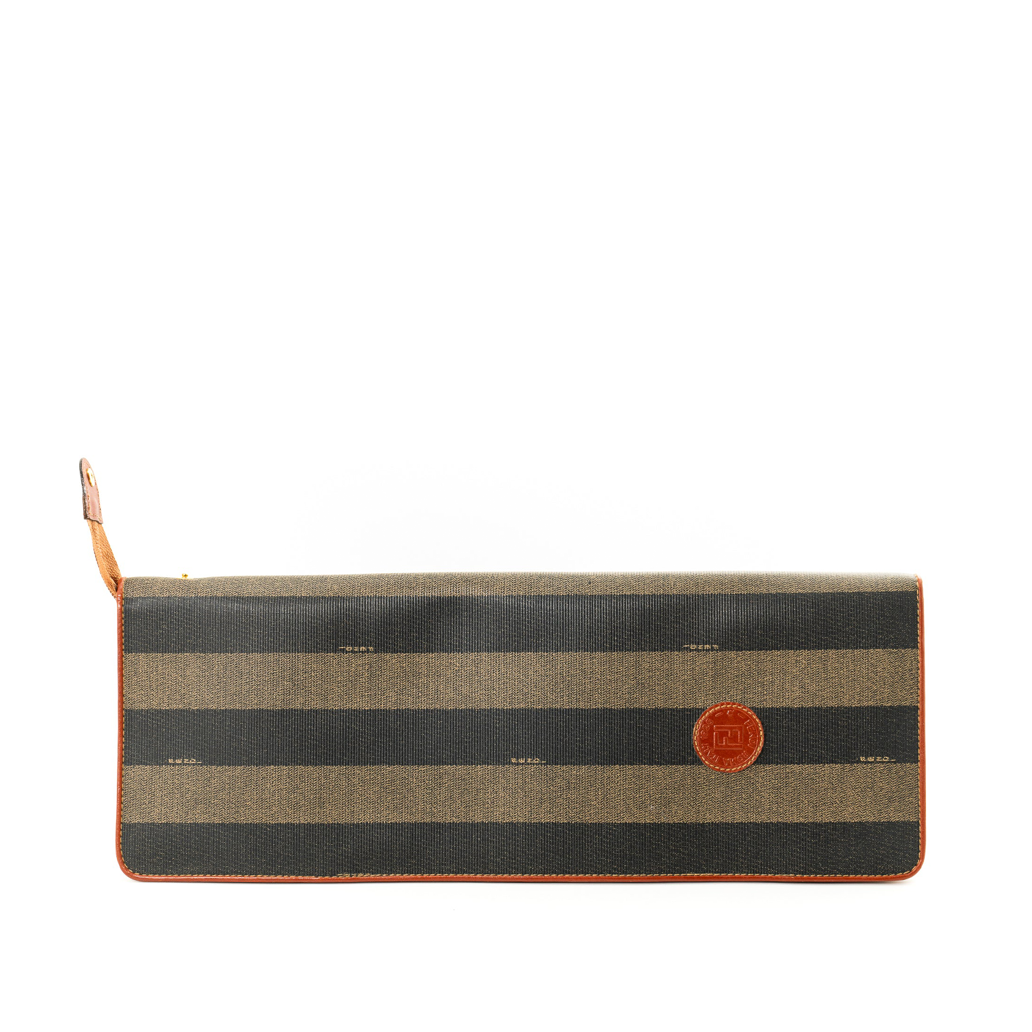 Fendi Canvas Zip Pouch in Brown GHW