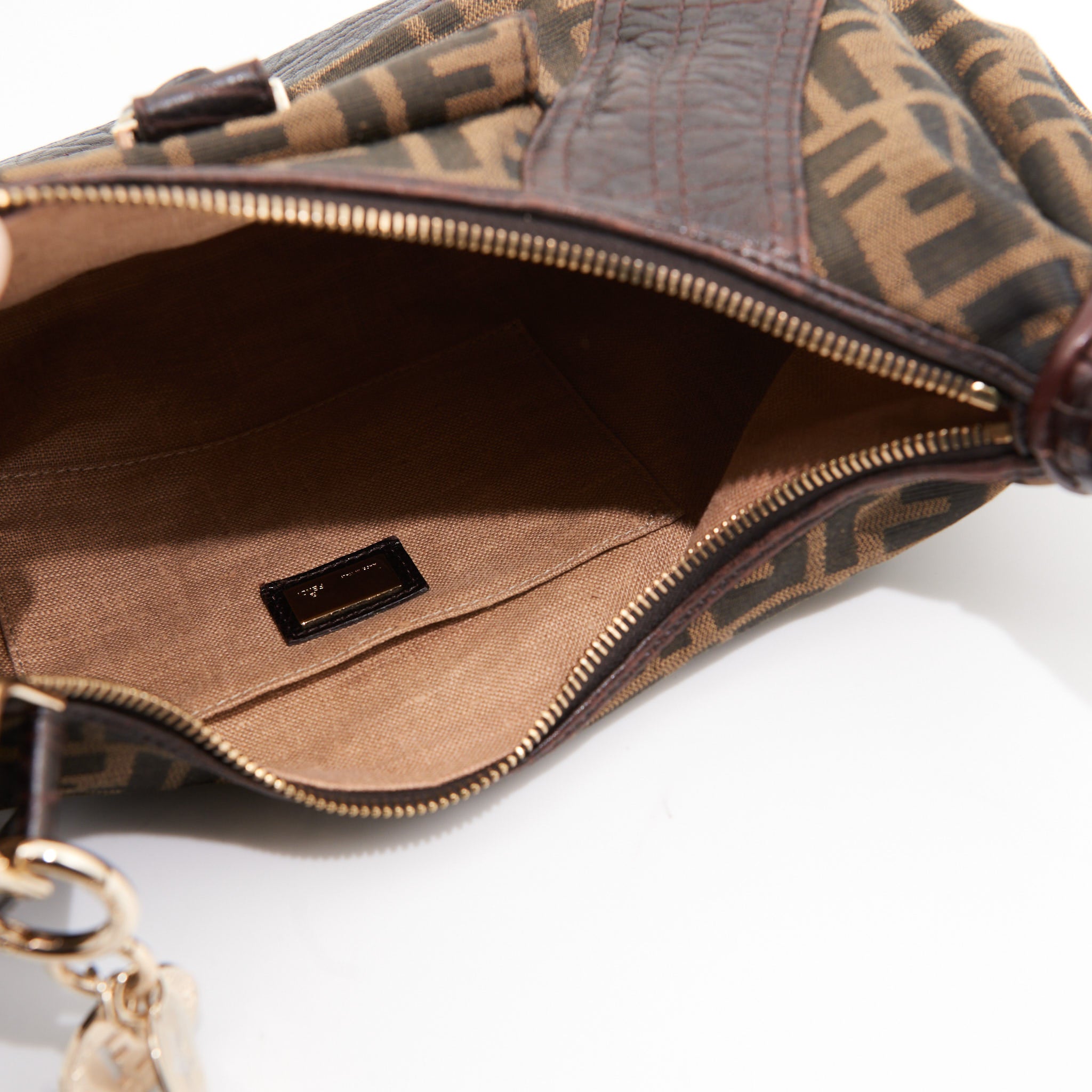 Fendi Canvas Zucca Hobo in Brown Monogram