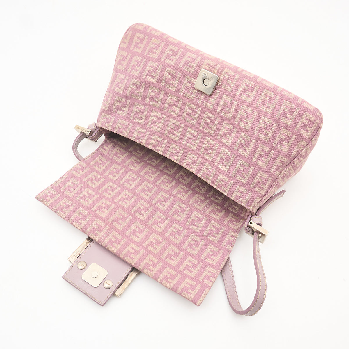 Fendi Zuccino FF Mini Mama Purple Baguette