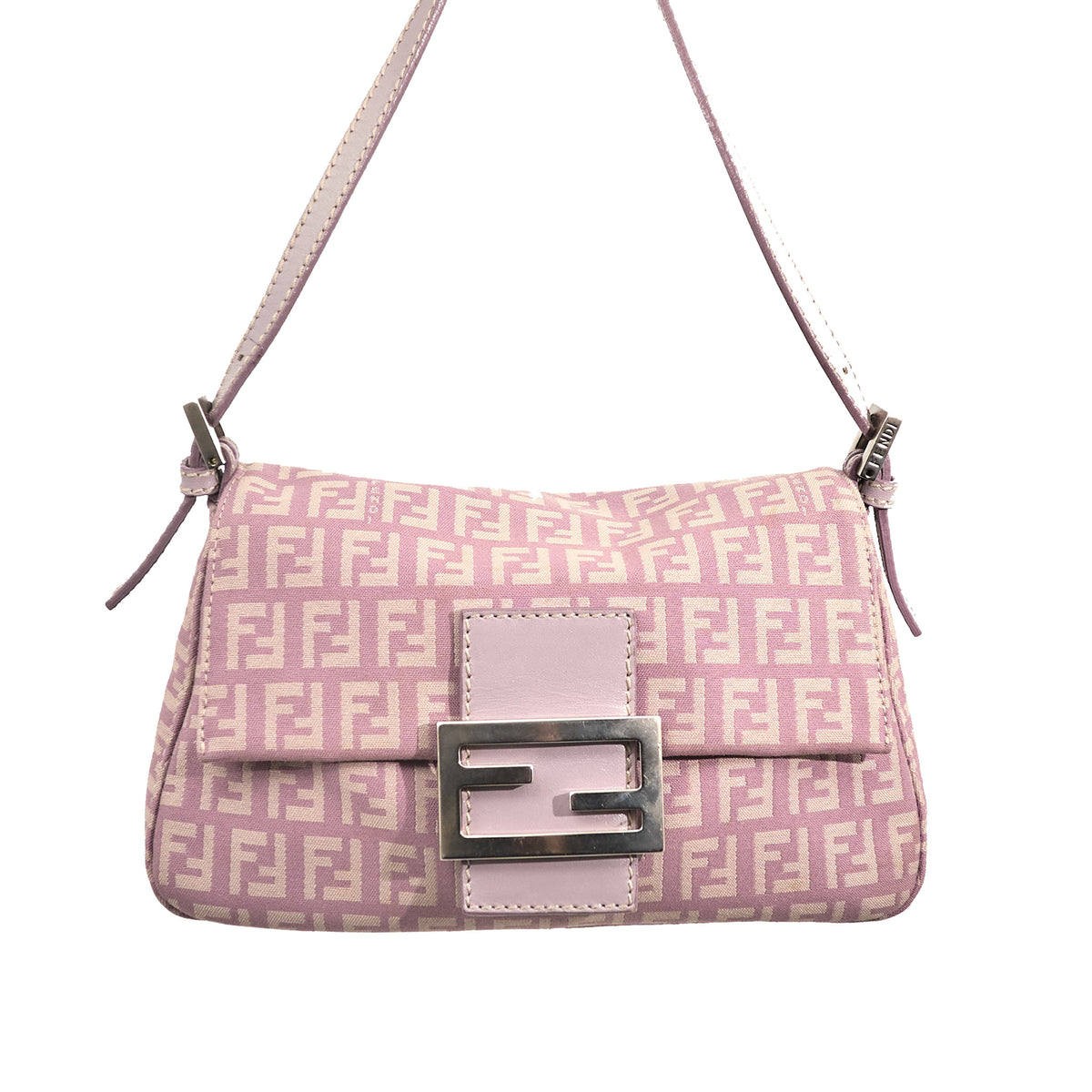 Fendi Zuccino FF Mini Mama Purple Baguette