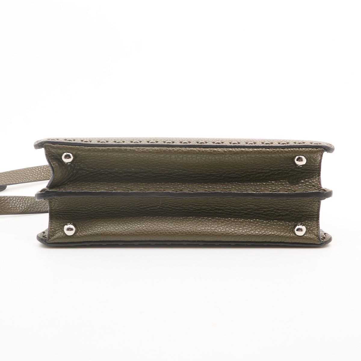 Fendi Peekaboo iSeeU Khaki Green Leather Tote