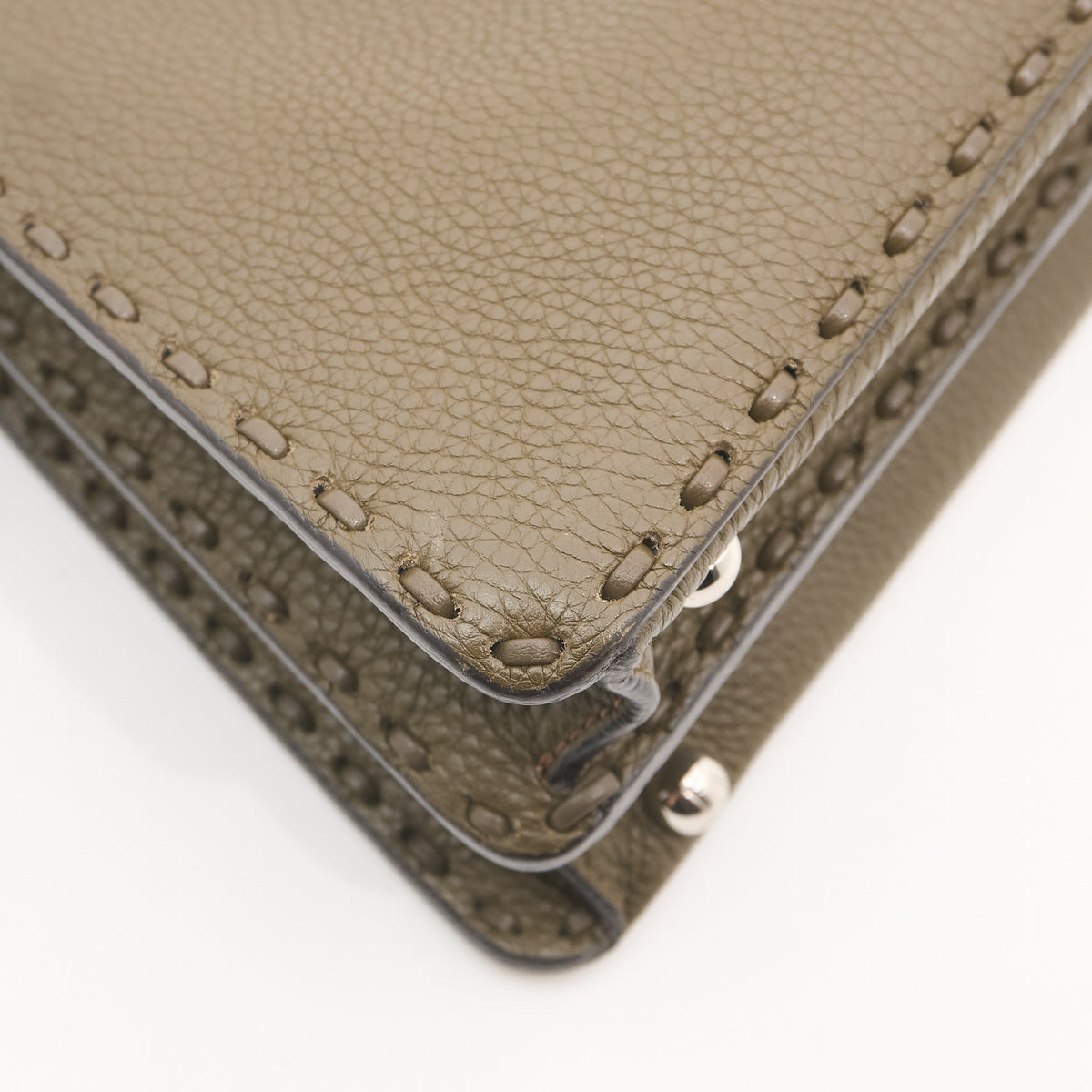 Fendi Peekaboo iSeeU Khaki Green Leather Tote