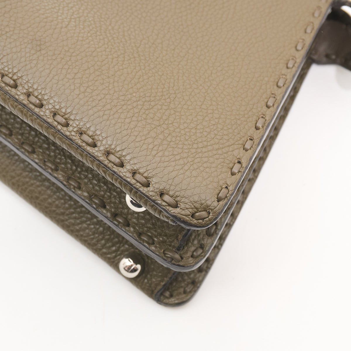 Fendi Peekaboo iSeeU Khaki Green Leather Tote
