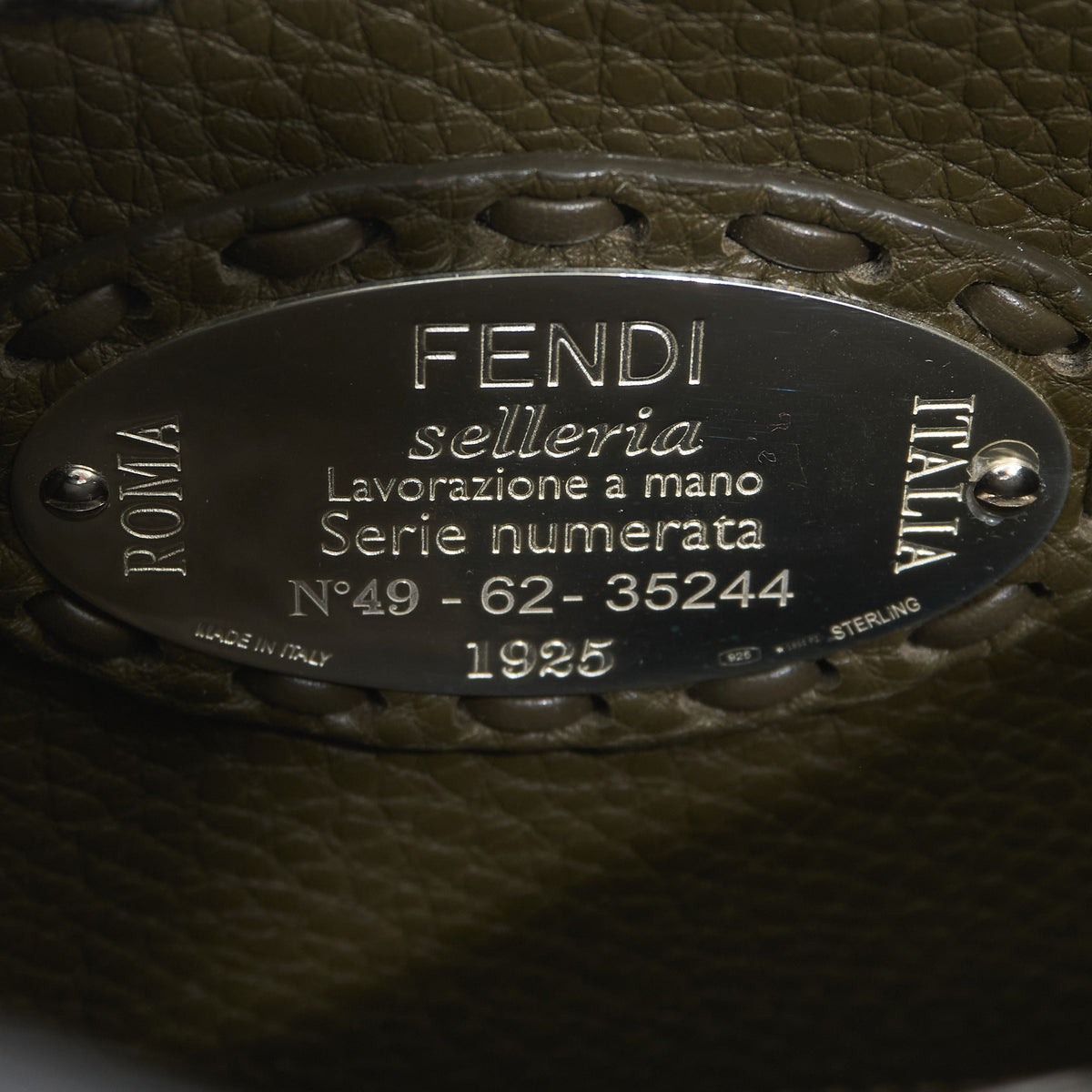 Fendi Peekaboo iSeeU Khaki Green Leather Tote