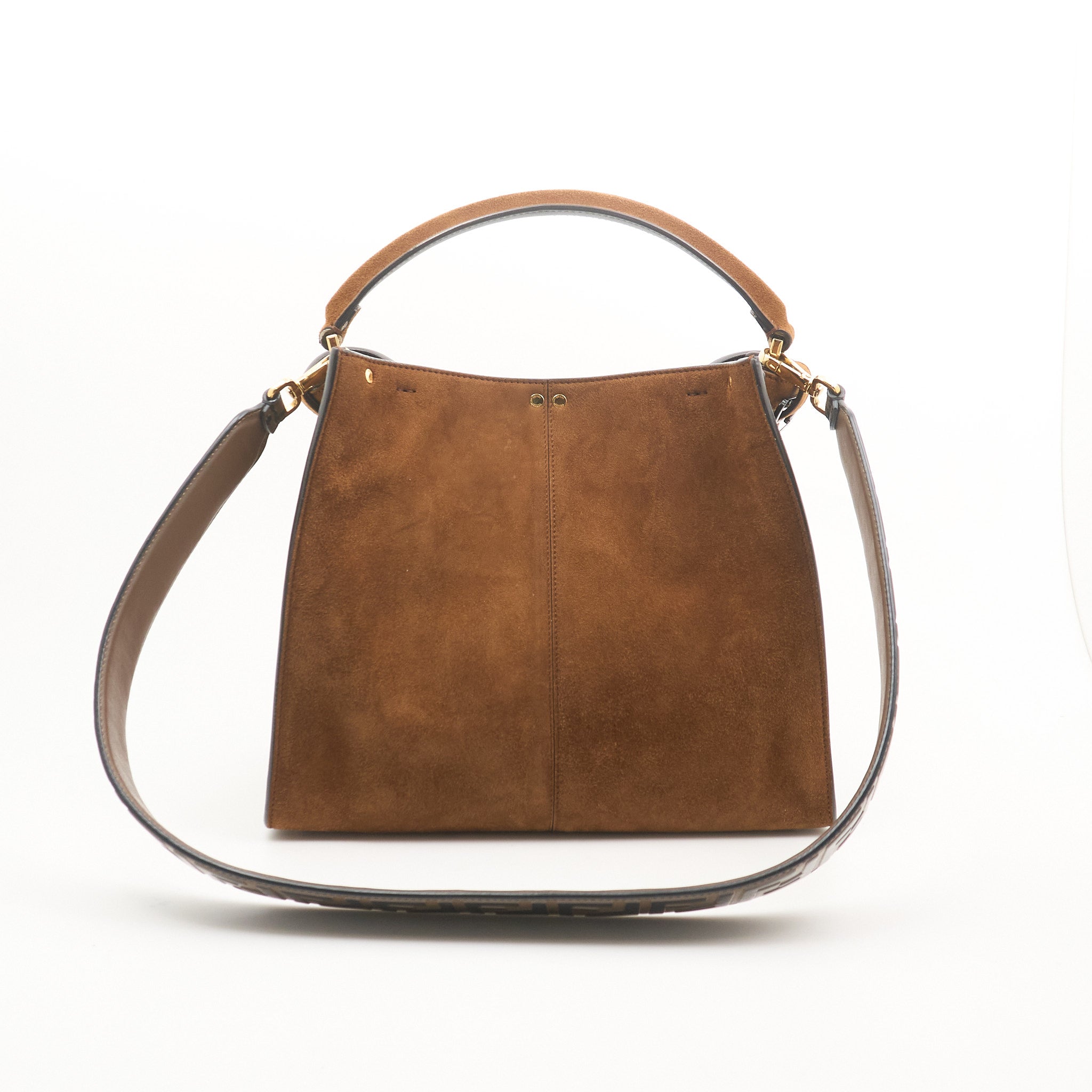 Fendi Peekaboo Tan Suede Leather