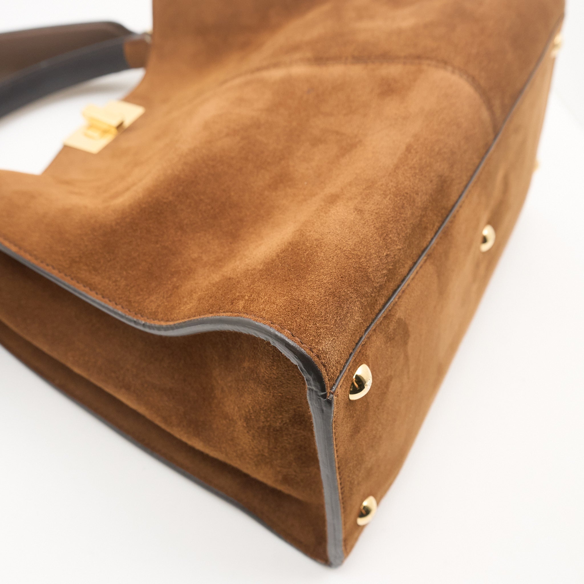 Fendi Peekaboo Tan Suede Leather