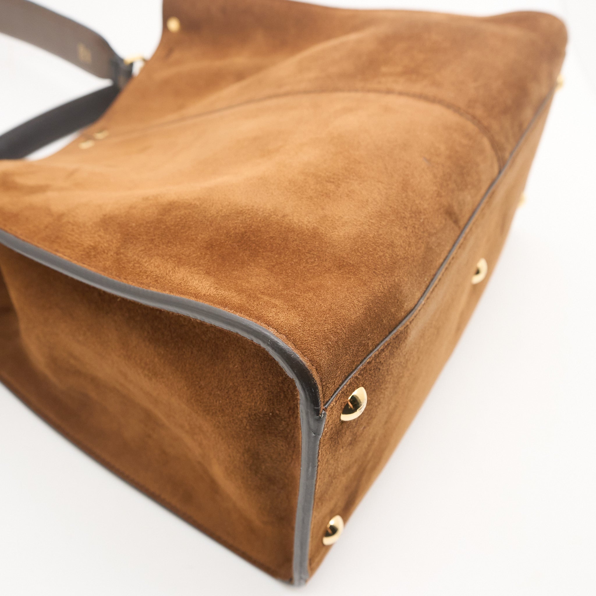 Fendi Peekaboo Tan Suede Leather