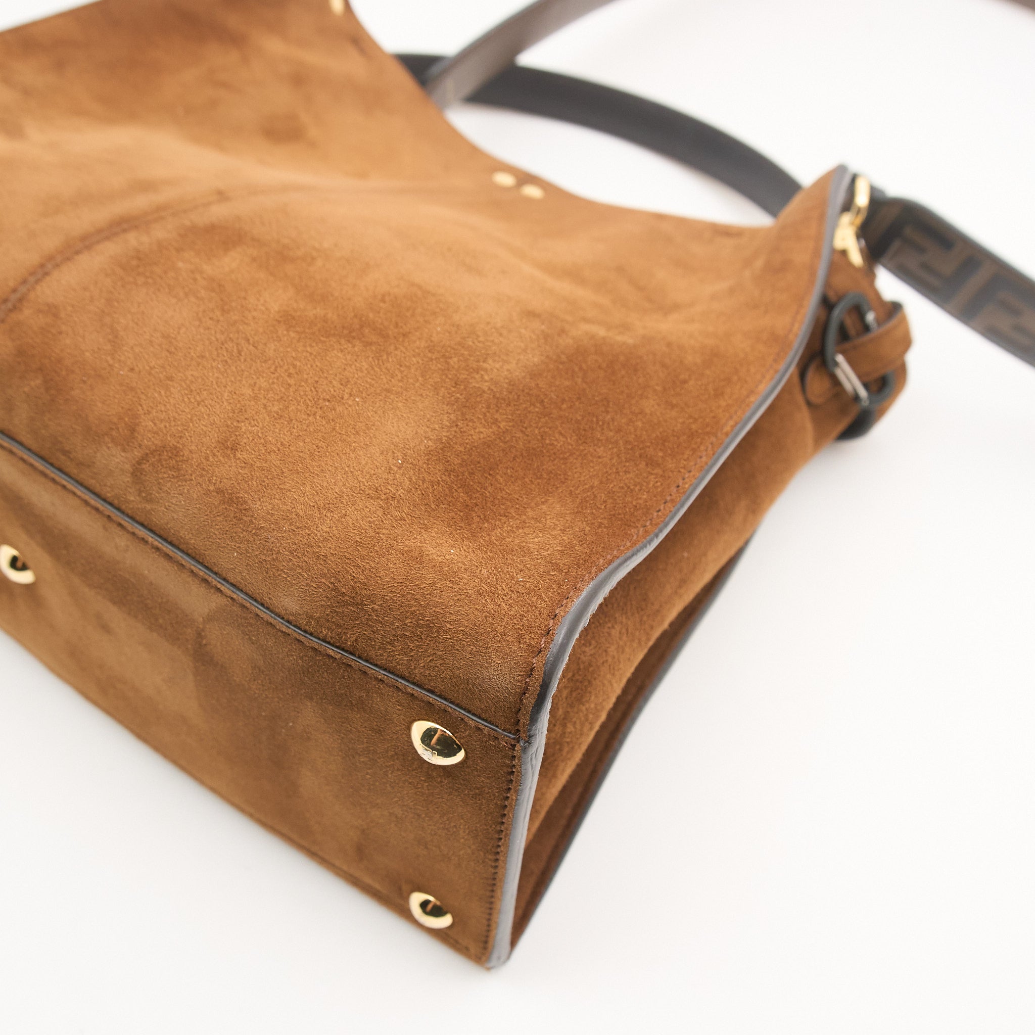 Fendi Peekaboo Tan Suede Leather