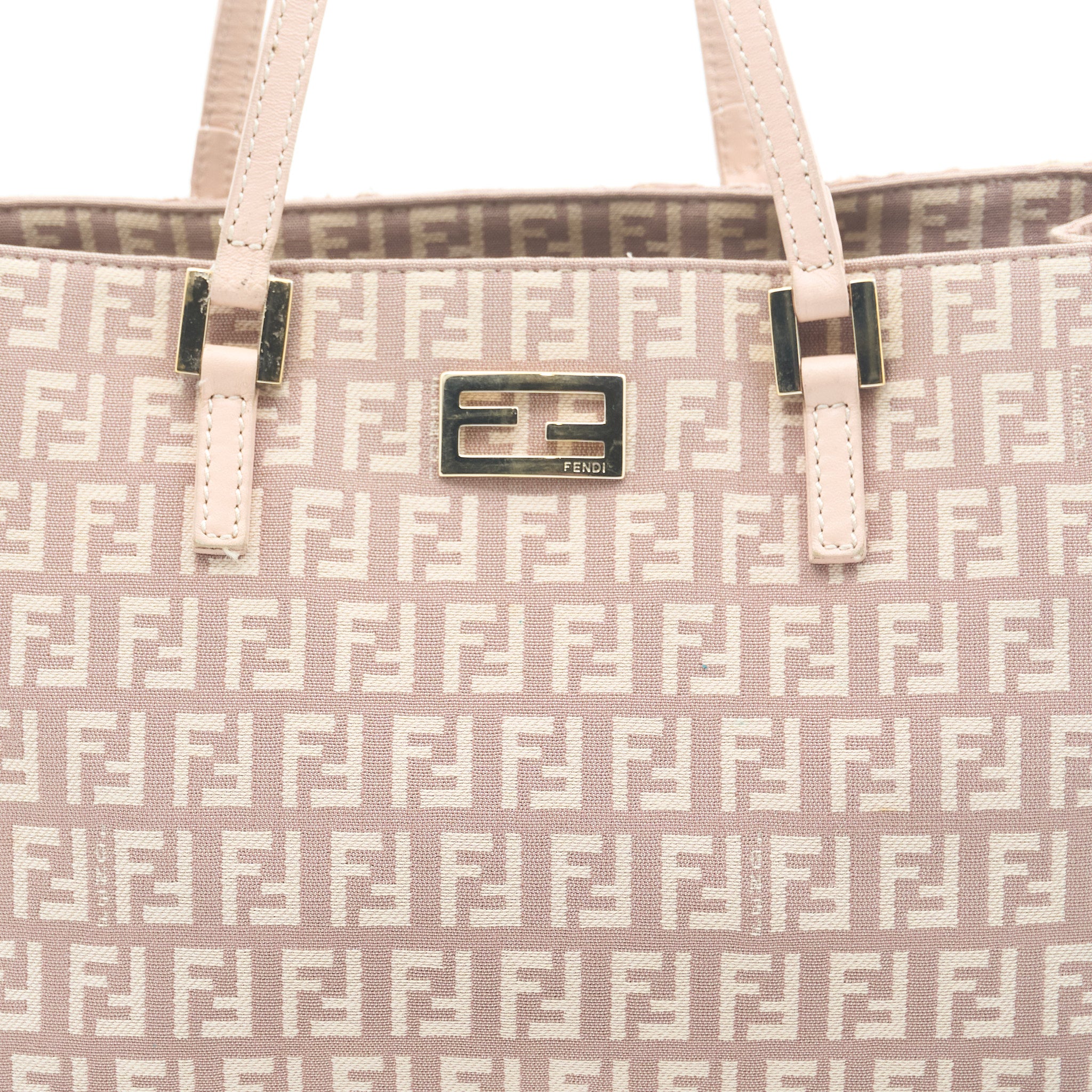 Fendi Pink Tan Zucca Tote Bag