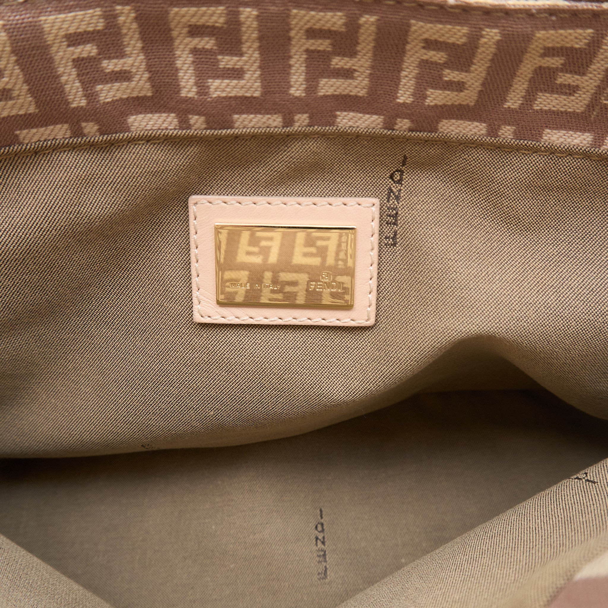 Fendi Pink Tan Zucca Tote Bag