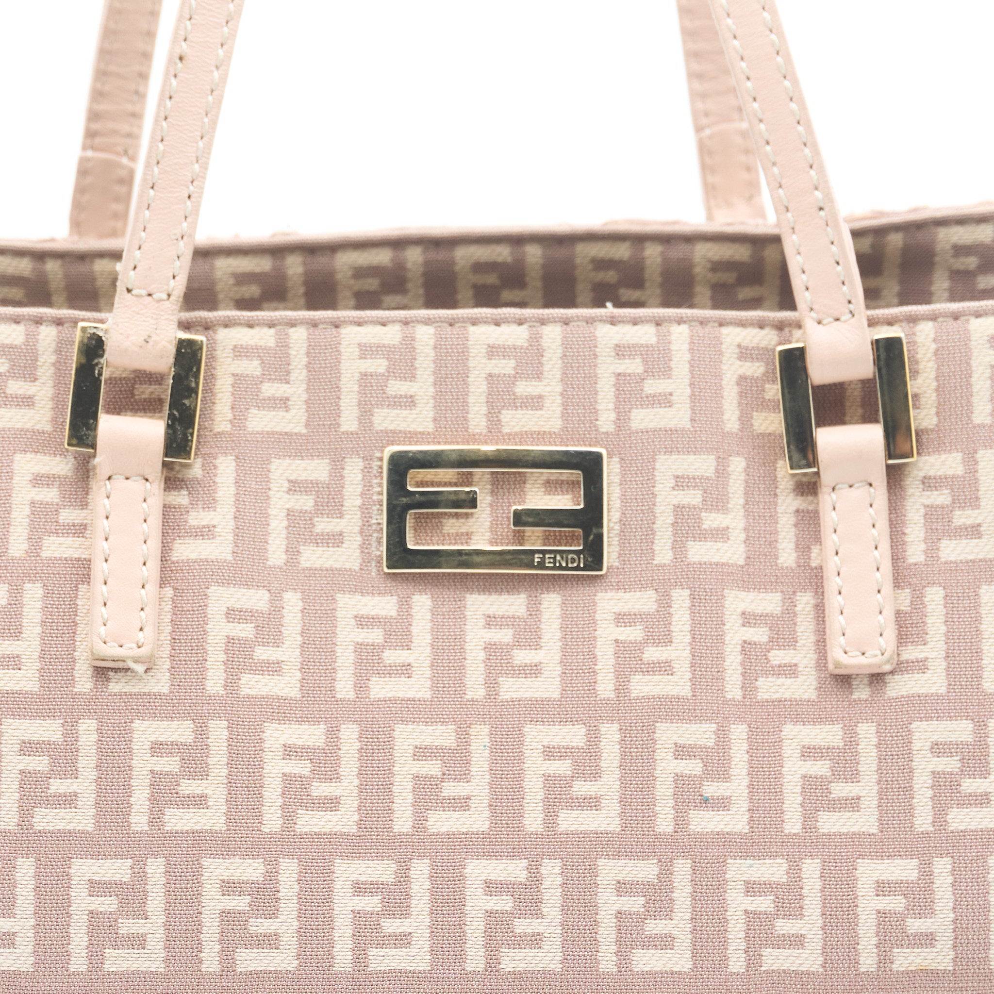 Fendi Pink Tan Zucca Tote Bag