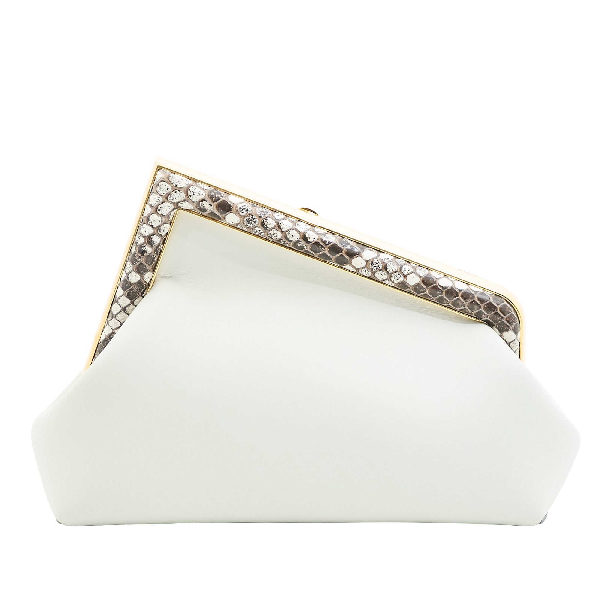 Fendi First Clutch White & Python Leather