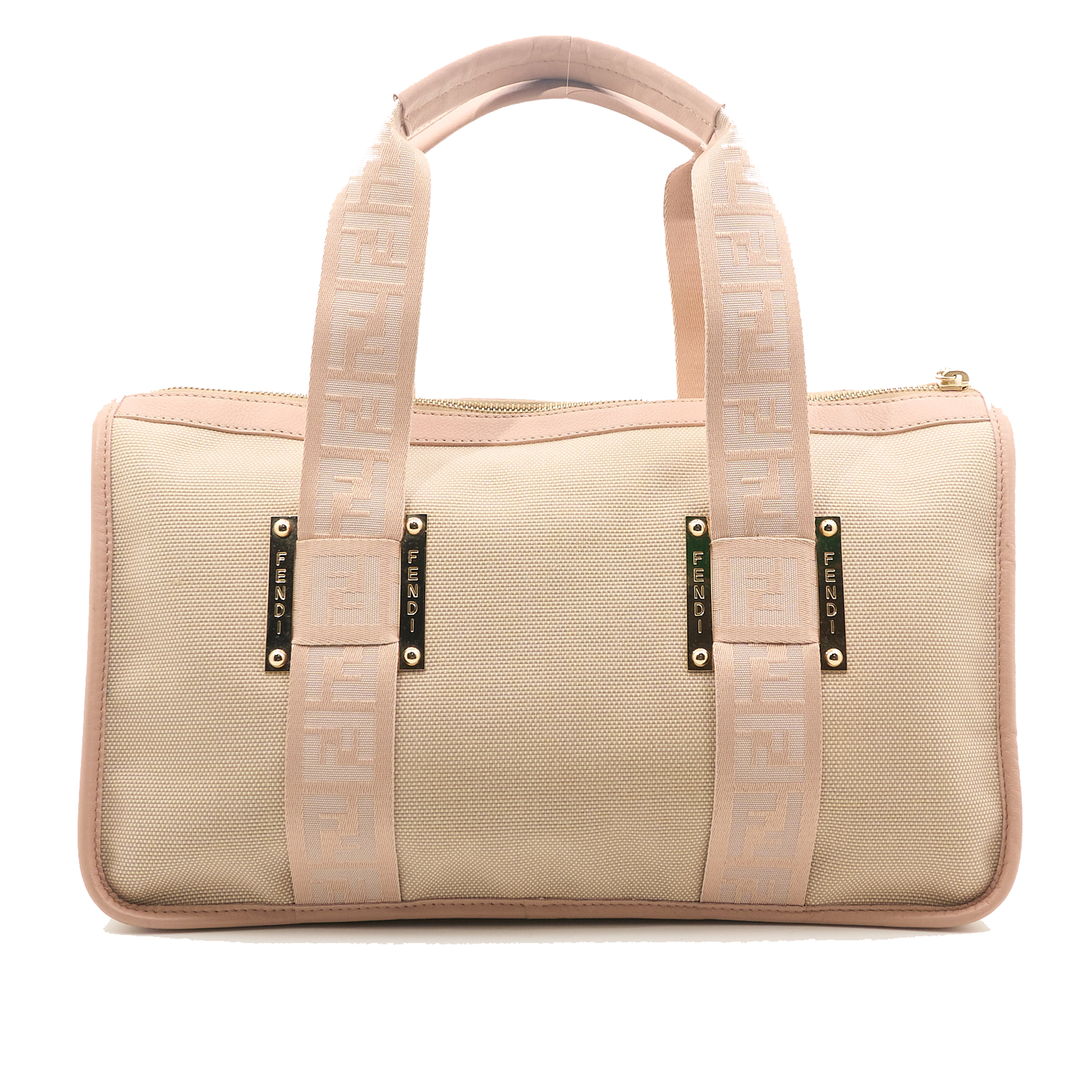 Fendi Canvas Beige & Pink Small Duffle Bag