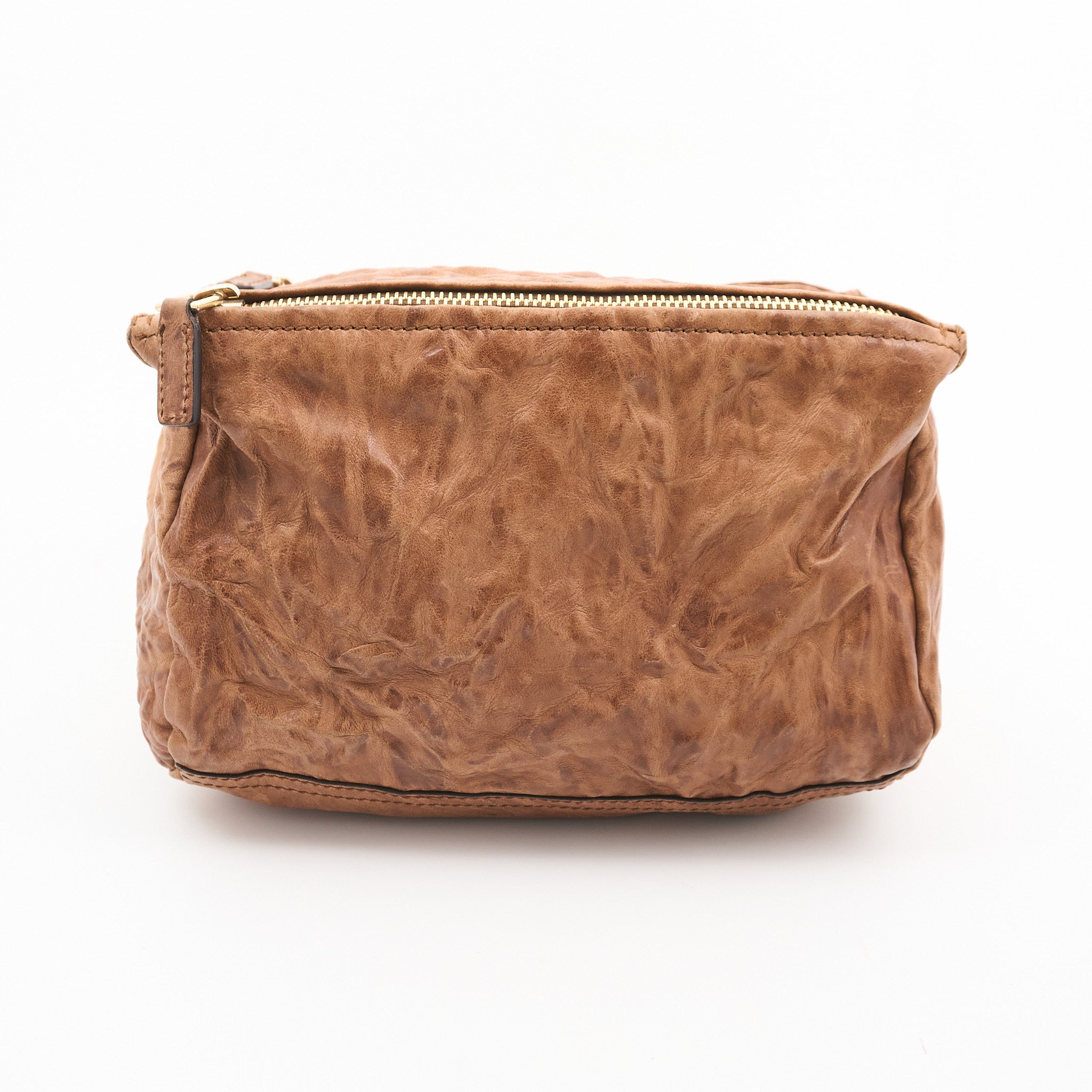 Givenchy Small Pandora Crinkled Tan Leather Bag