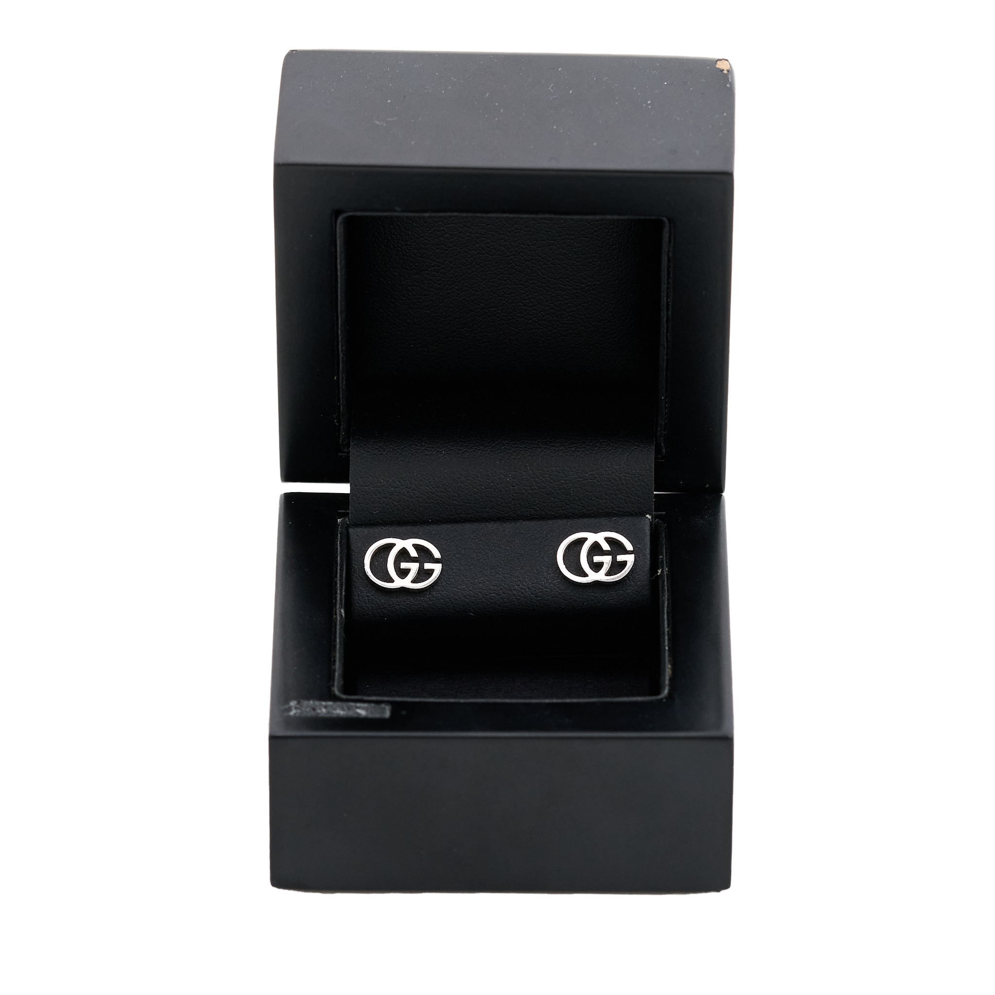 Gucci 18ct White Gold GG Stud Earrings