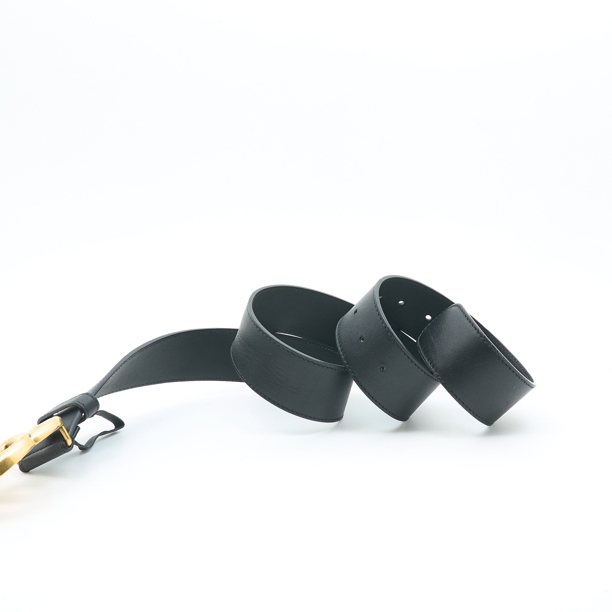 Gucci GG Black Leather Belt