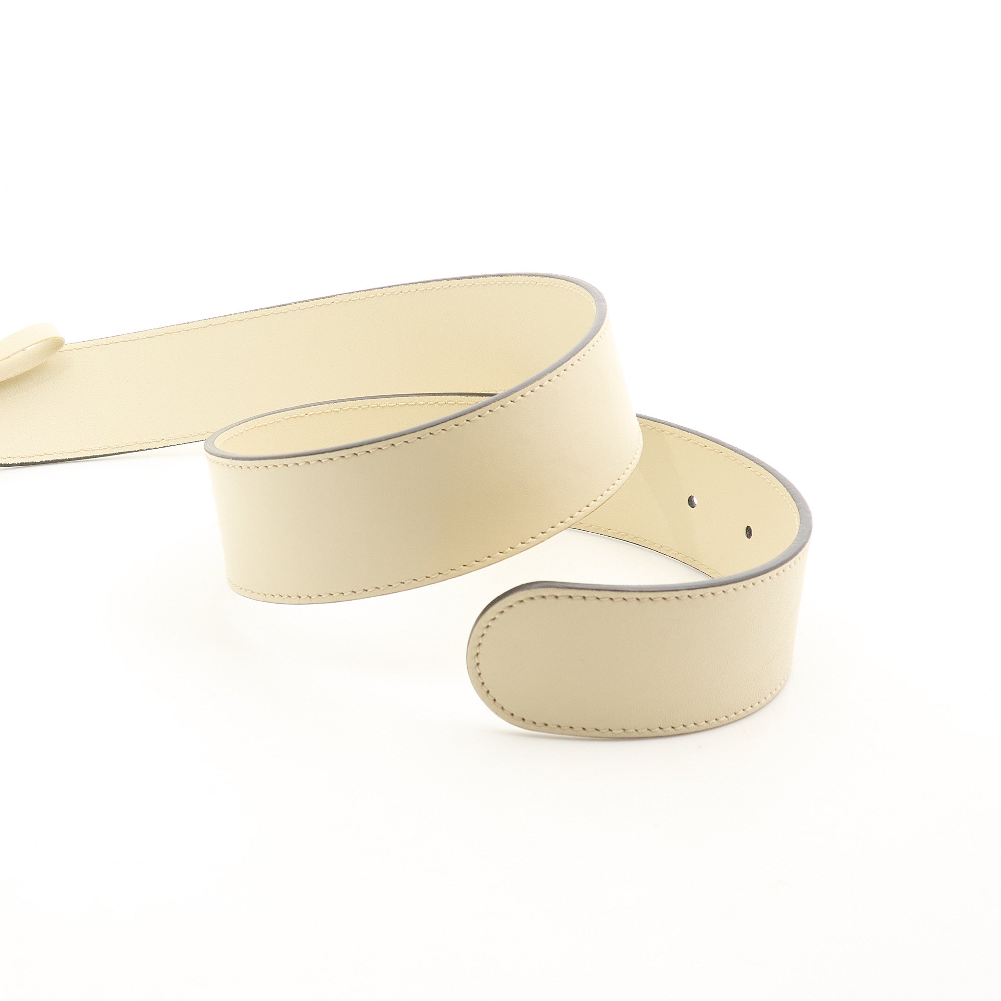 Gucci GG Crystal Embellished Cream Leather Belt 75