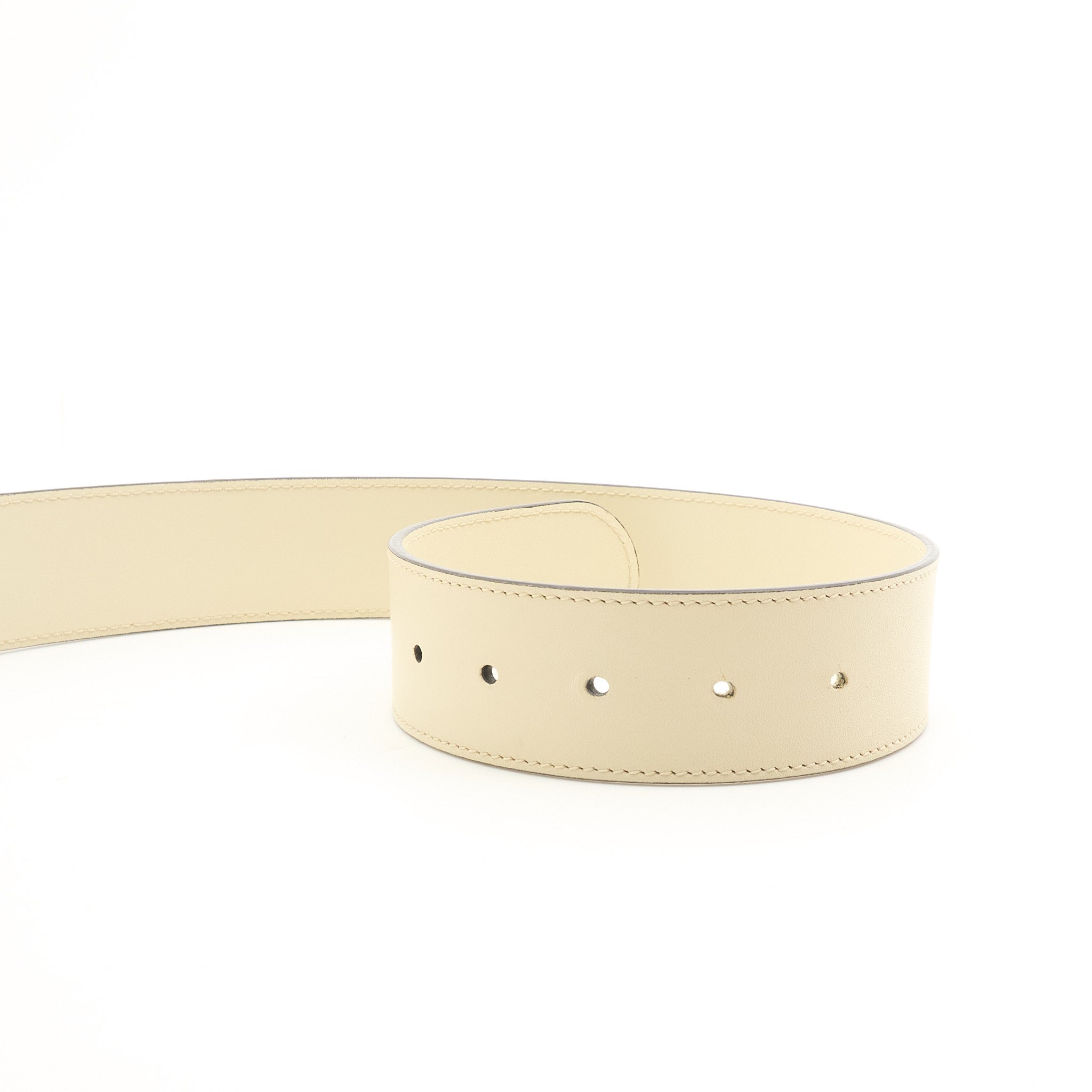 Gucci GG Crystal Embellished Cream Leather Belt 75