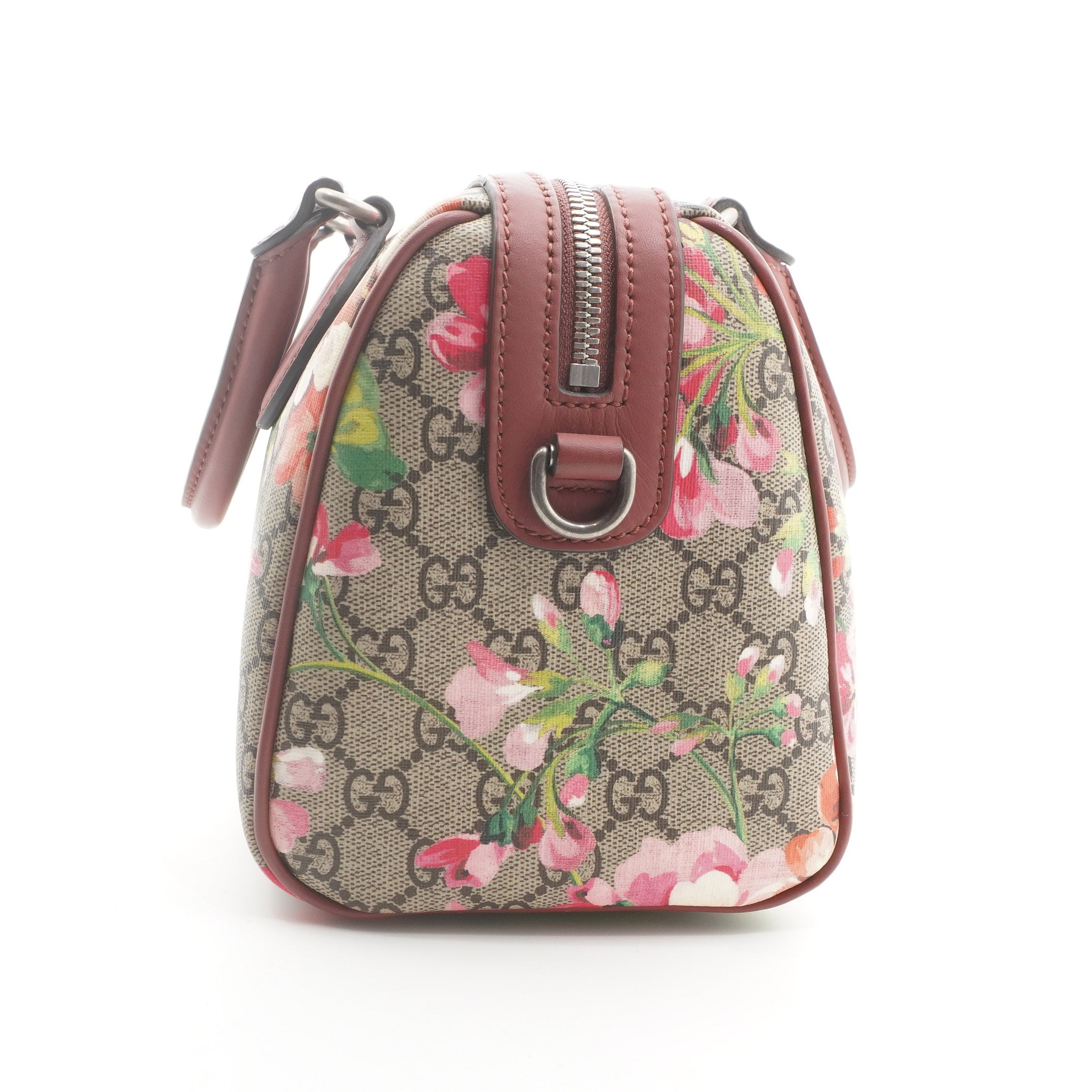 Gucci GG Supreme Blooms Boston Bag Pink