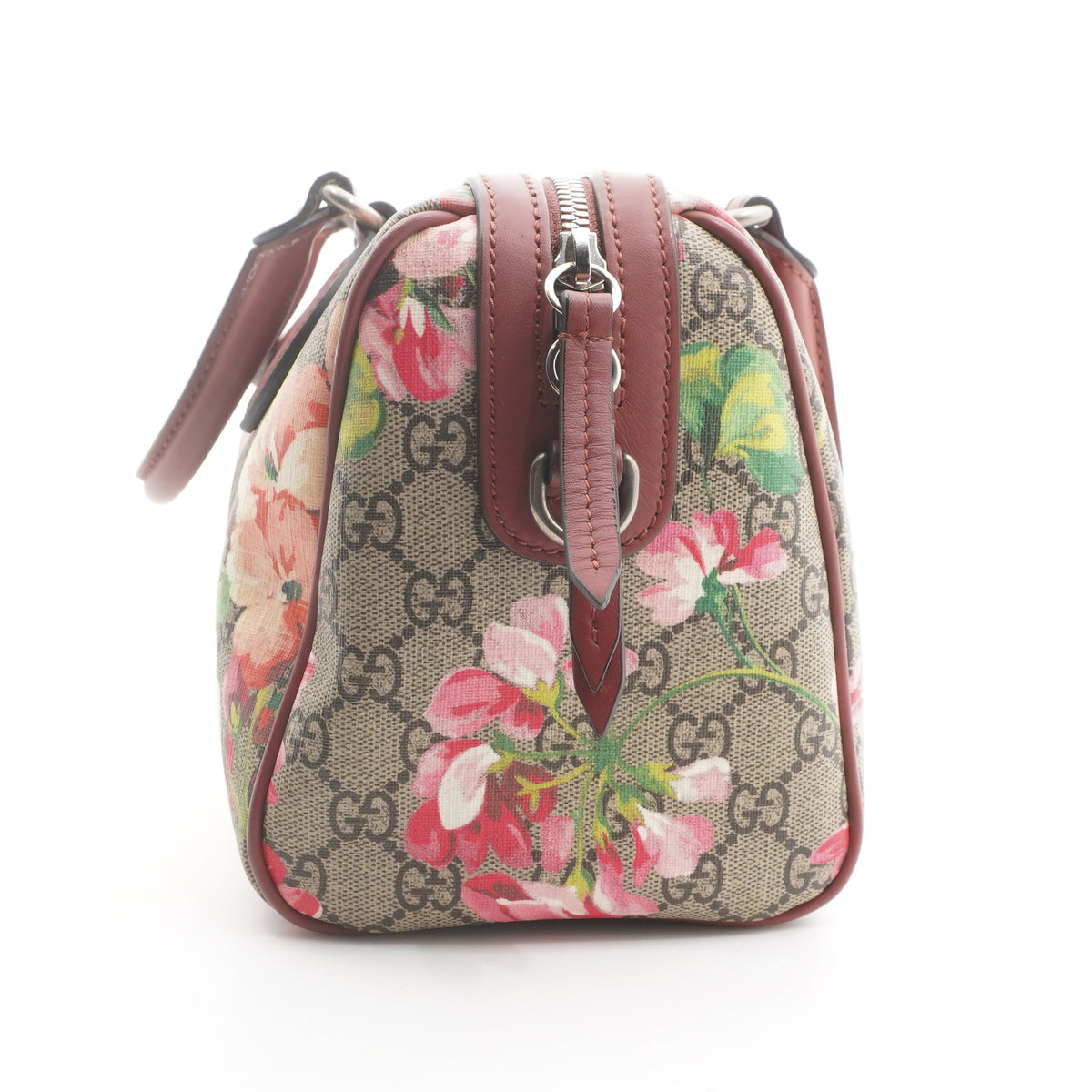 Gucci GG Supreme Blooms Boston Bag Pink