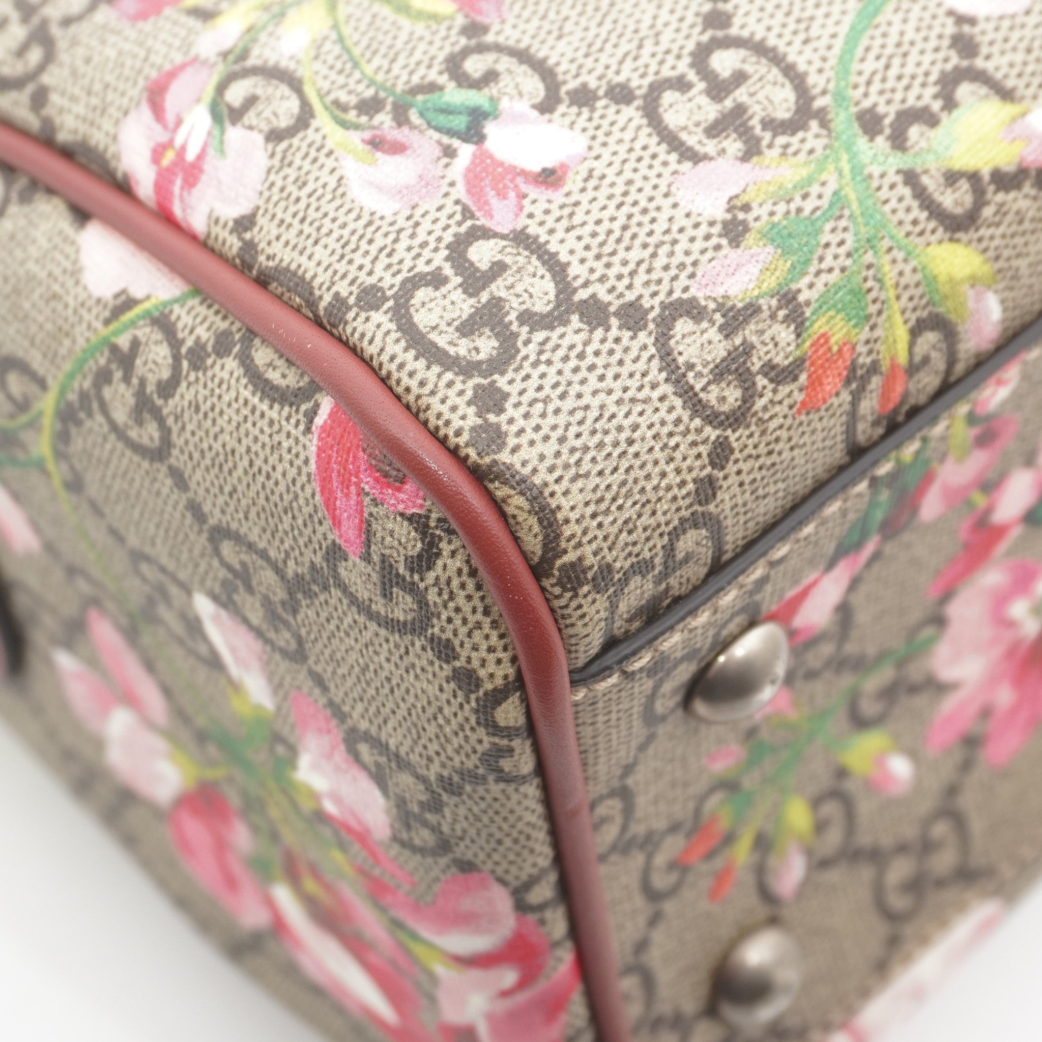Gucci GG Supreme Blooms Boston Bag Pink