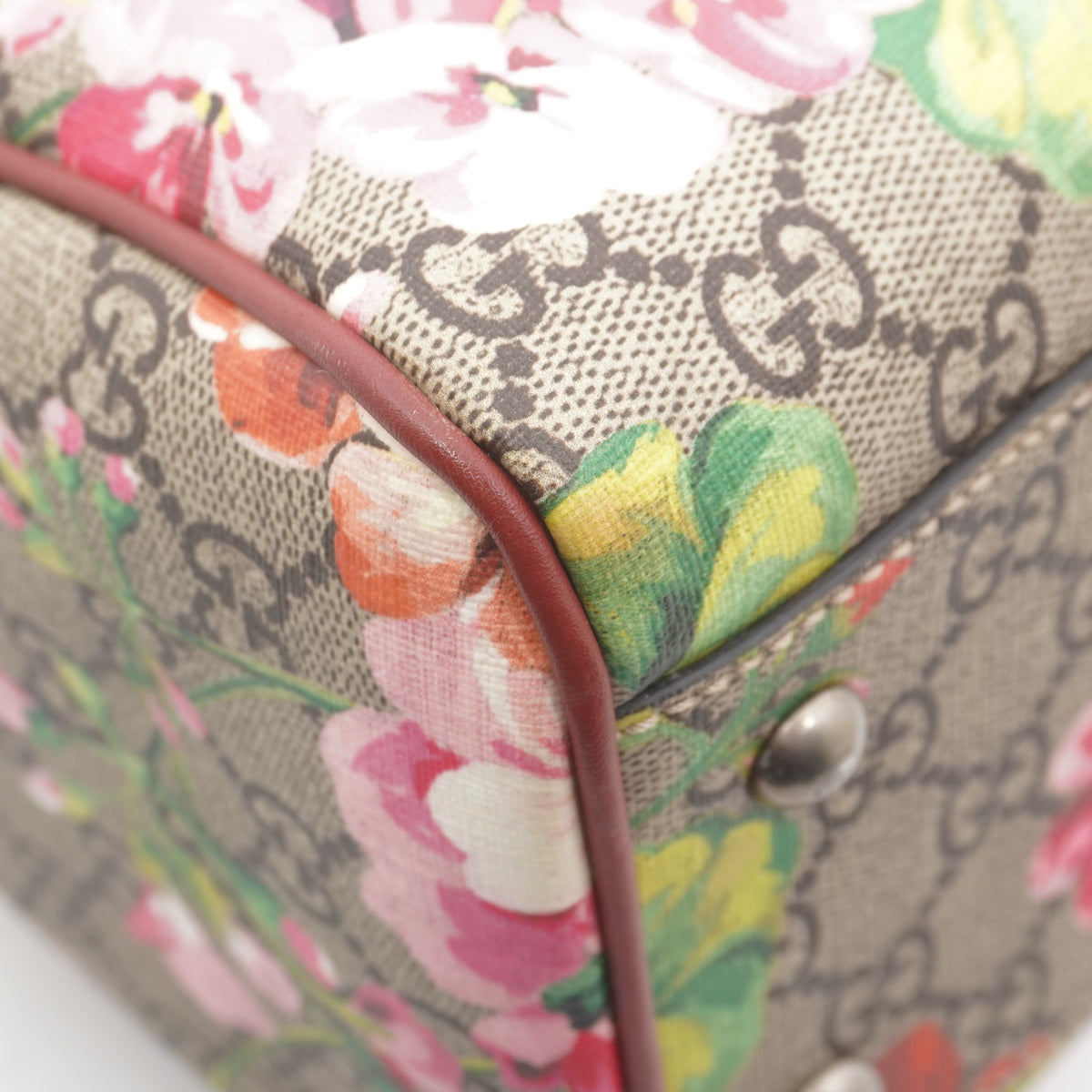 Gucci GG Supreme Blooms Boston Bag Pink