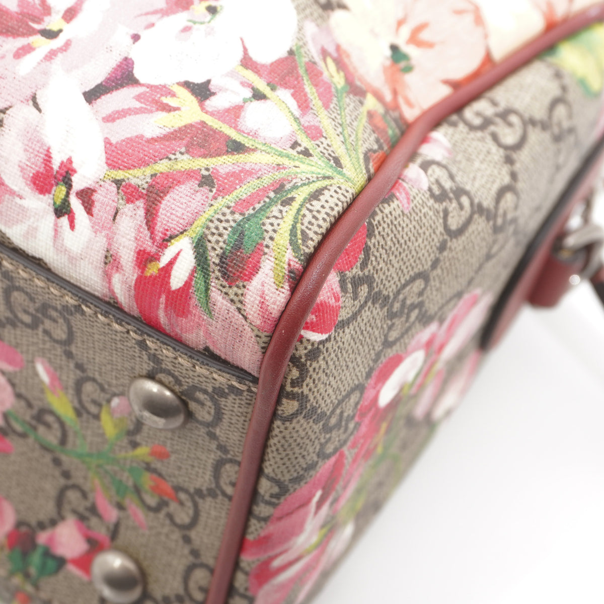 Gucci GG Supreme Blooms Boston Bag Pink