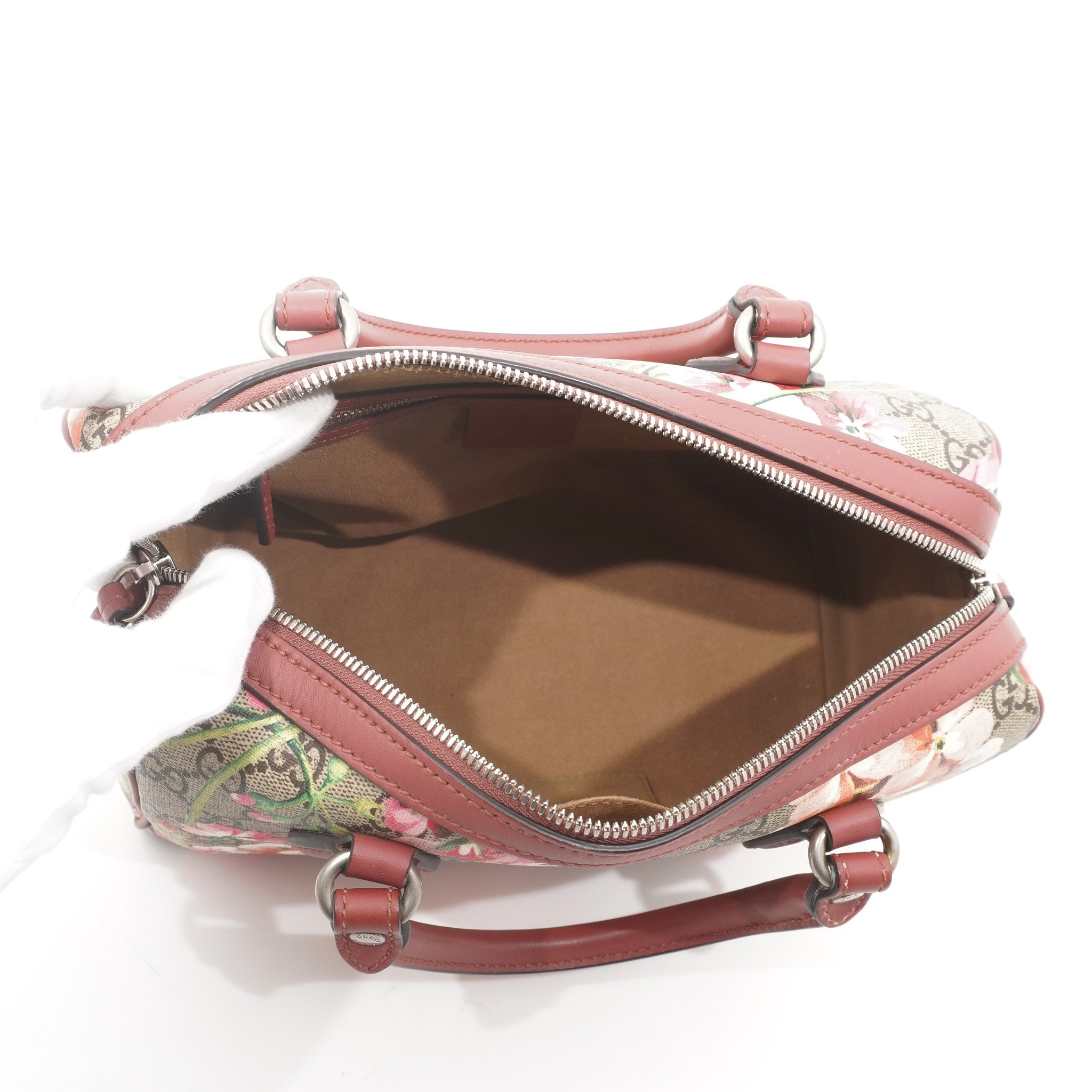 Gucci GG Supreme Blooms Boston Bag Pink
