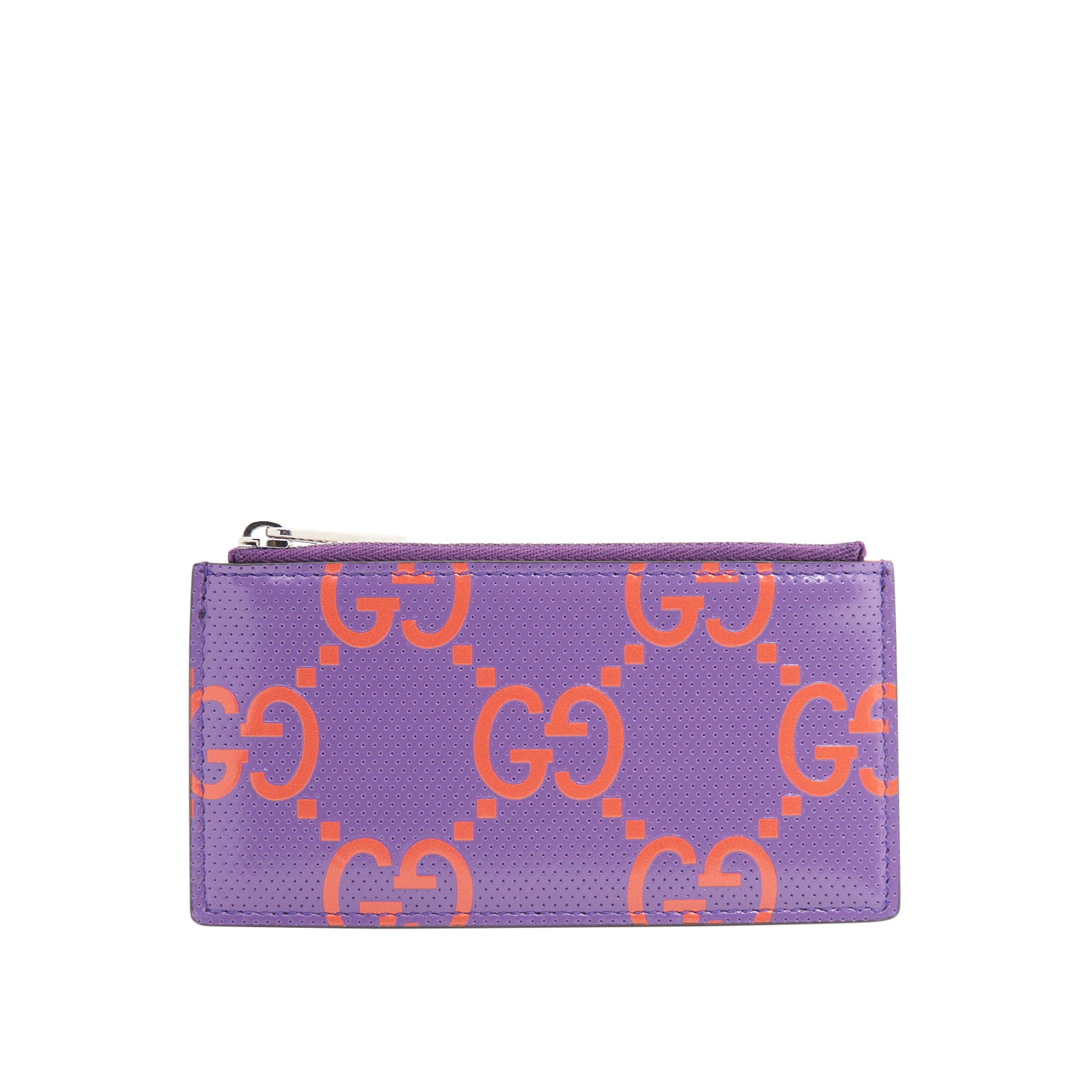 Gucci Canvas GG Embossed Card Case in Purple