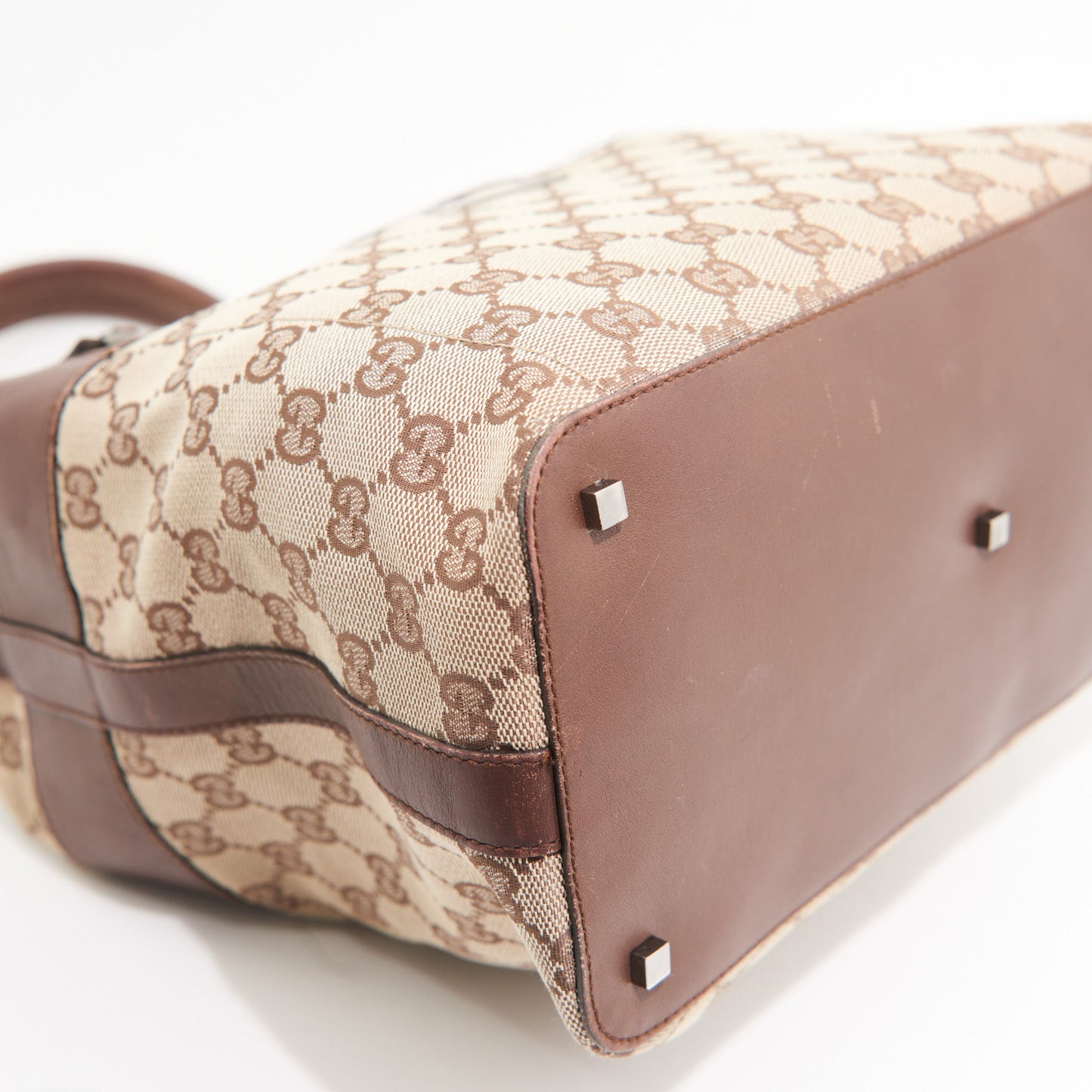Gucci Canvas GG Shoulder Bag in Brown Monogram SHW