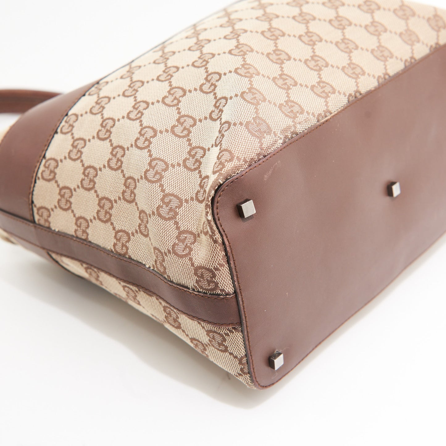 Gucci Canvas GG Shoulder Bag in Brown Monogram SHW