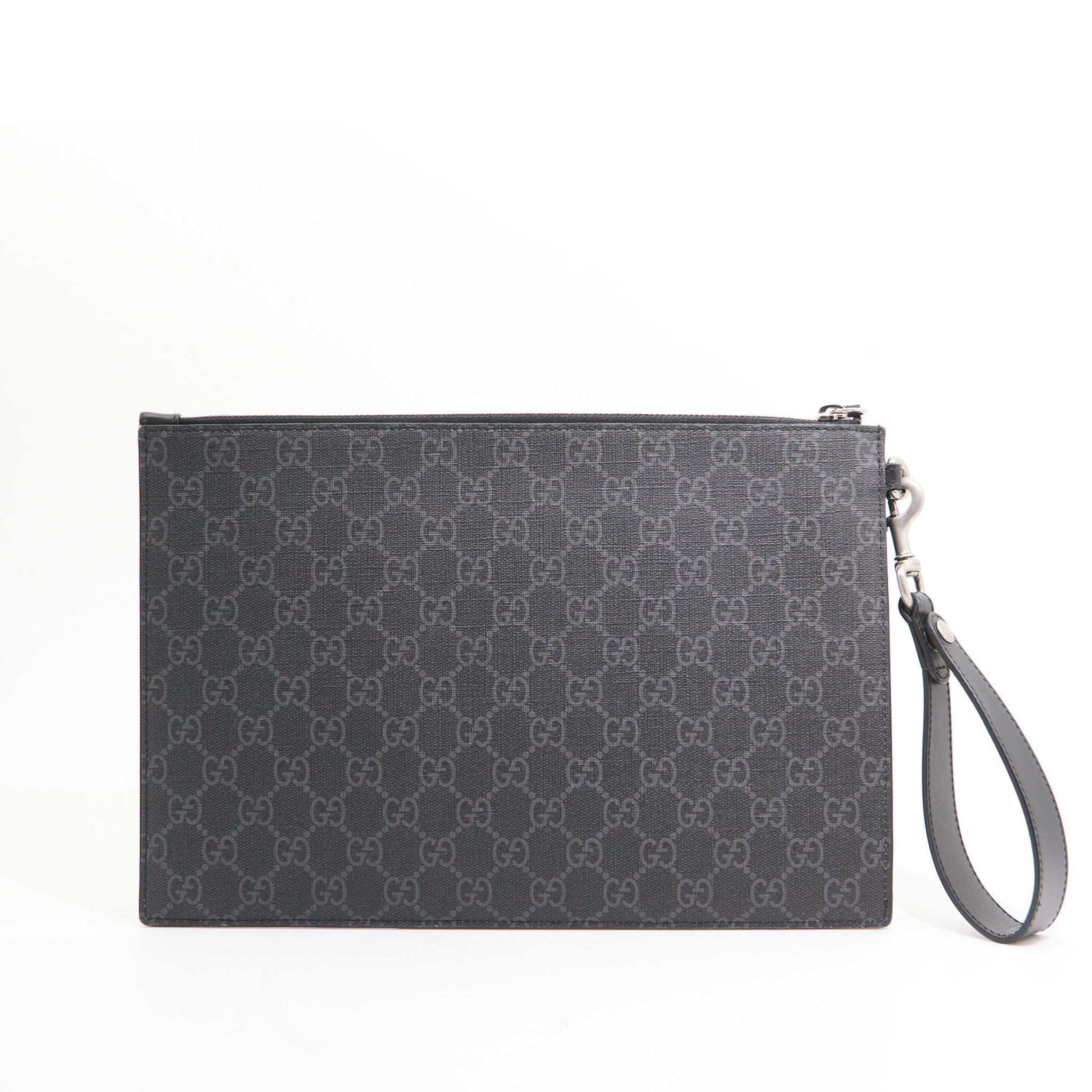 Gucci Canvas Kingsnake Pouch in Black Monogram SHW