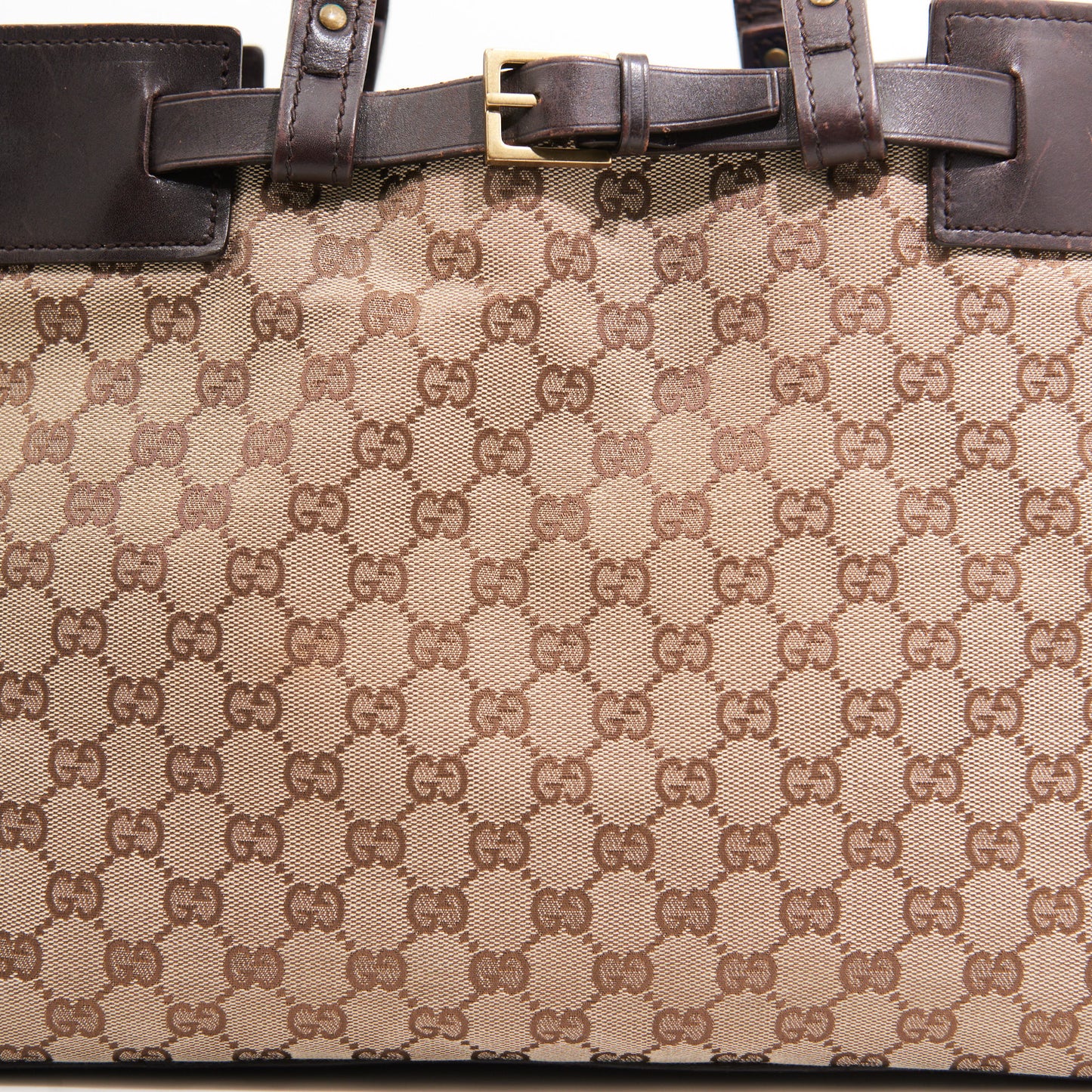 Gucci Canvas Tote in Brown Monogram GHW