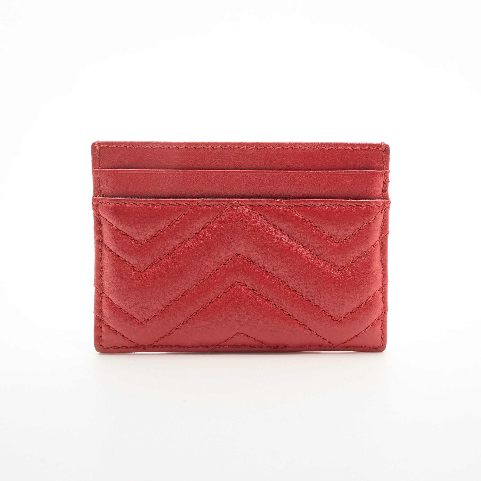 Gucci GG Marmont Card Holder Red Leather