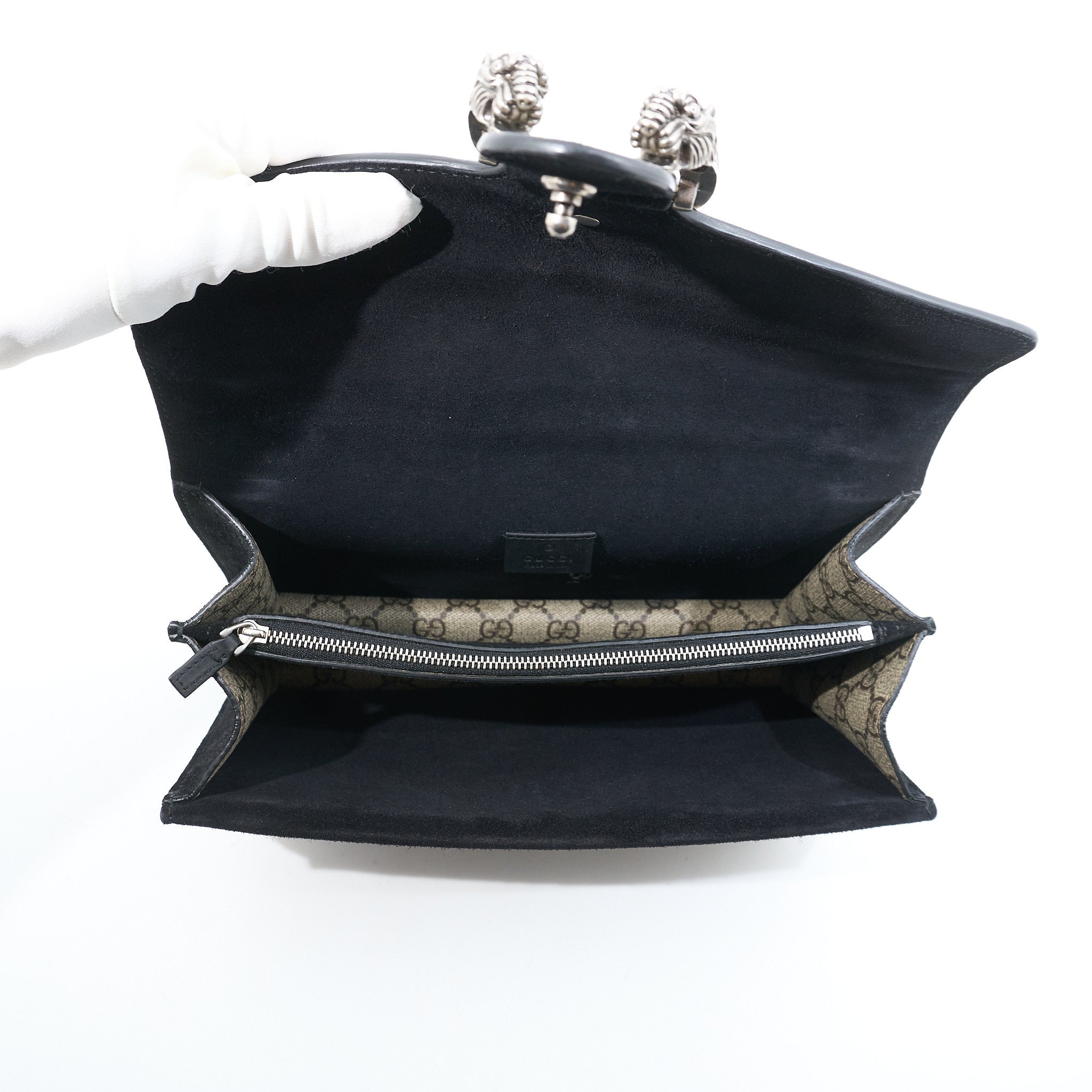 Gucci Dionysus Medium Black Suede Shoulder Bag