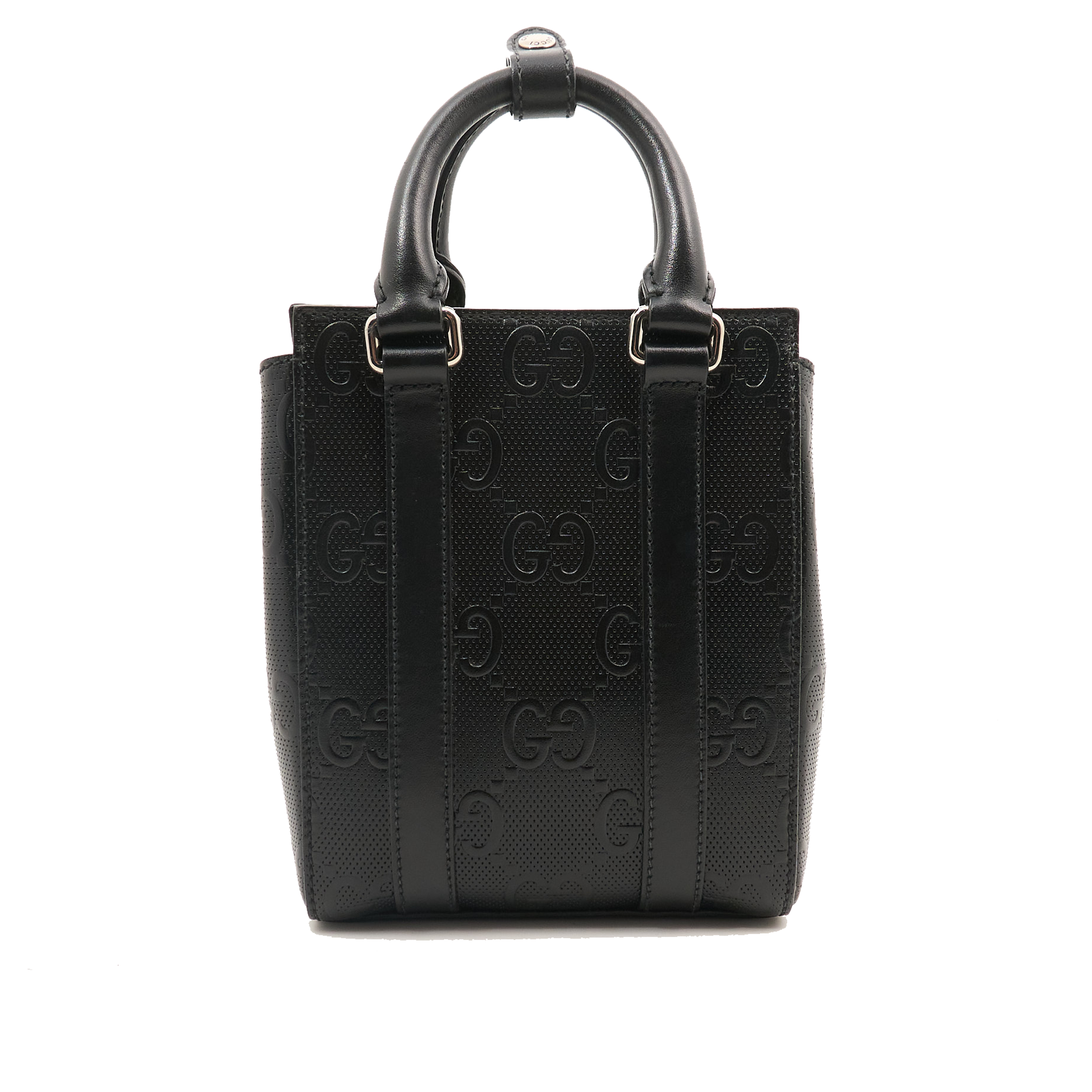 Gucci GG Embossed Tote in Black Leather