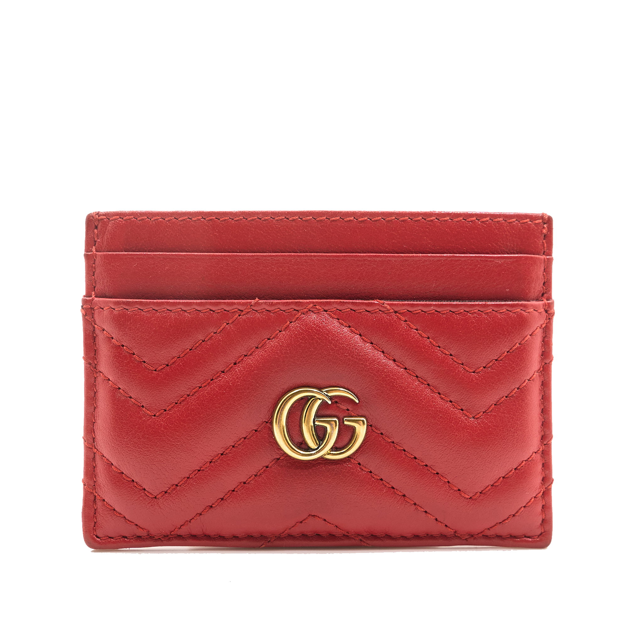 Gucci GG Marmont Card Holder Red Leather