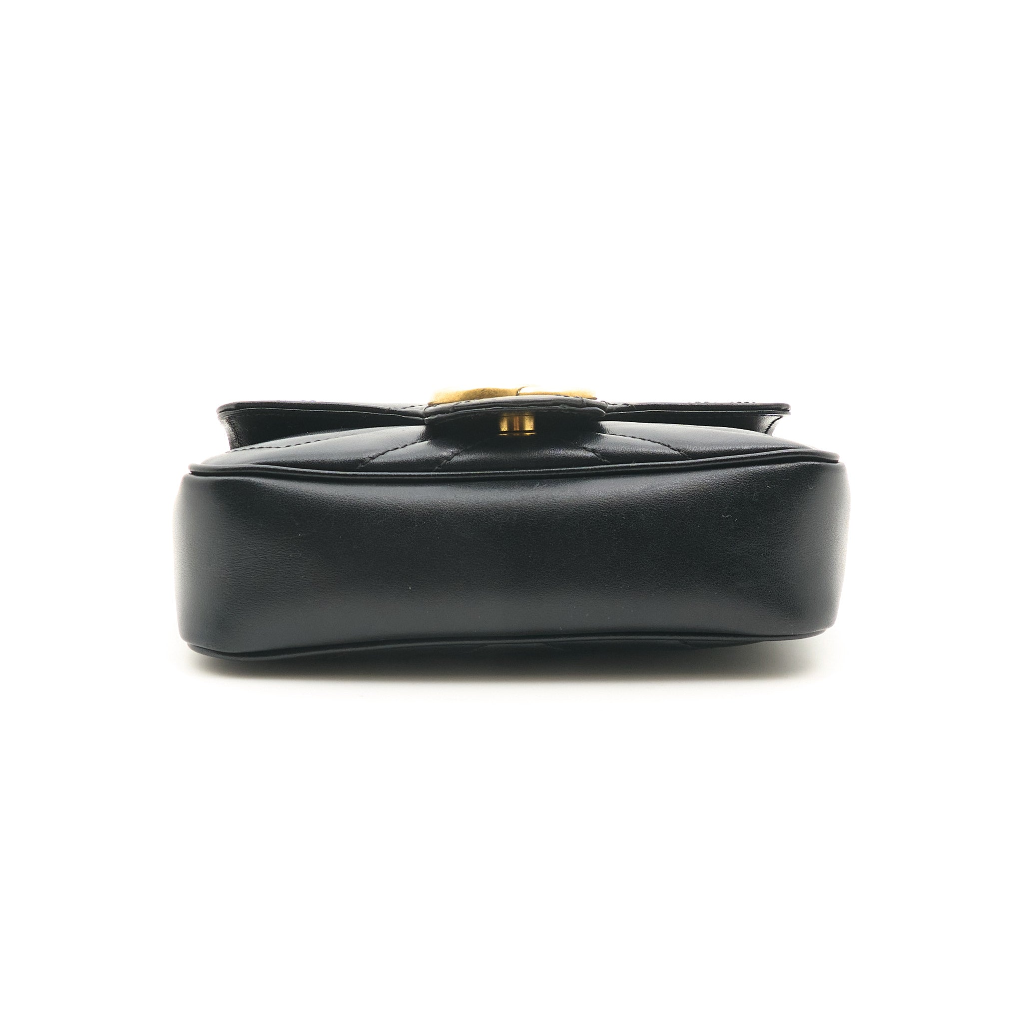 Gucci GG Marmont Matelassé Super Mini Black Bag