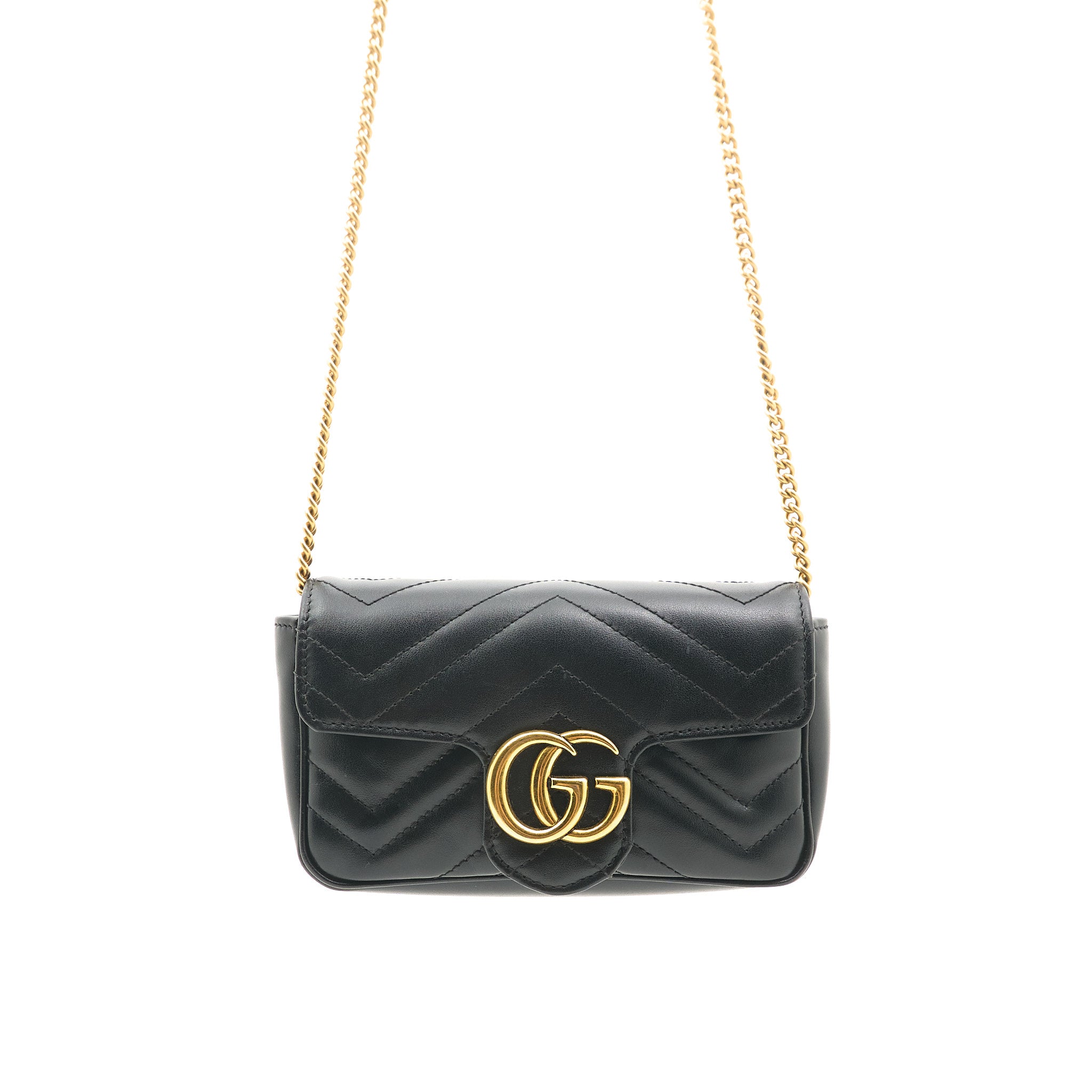Gucci GG Marmont Matelassé Super Mini Black Bag
