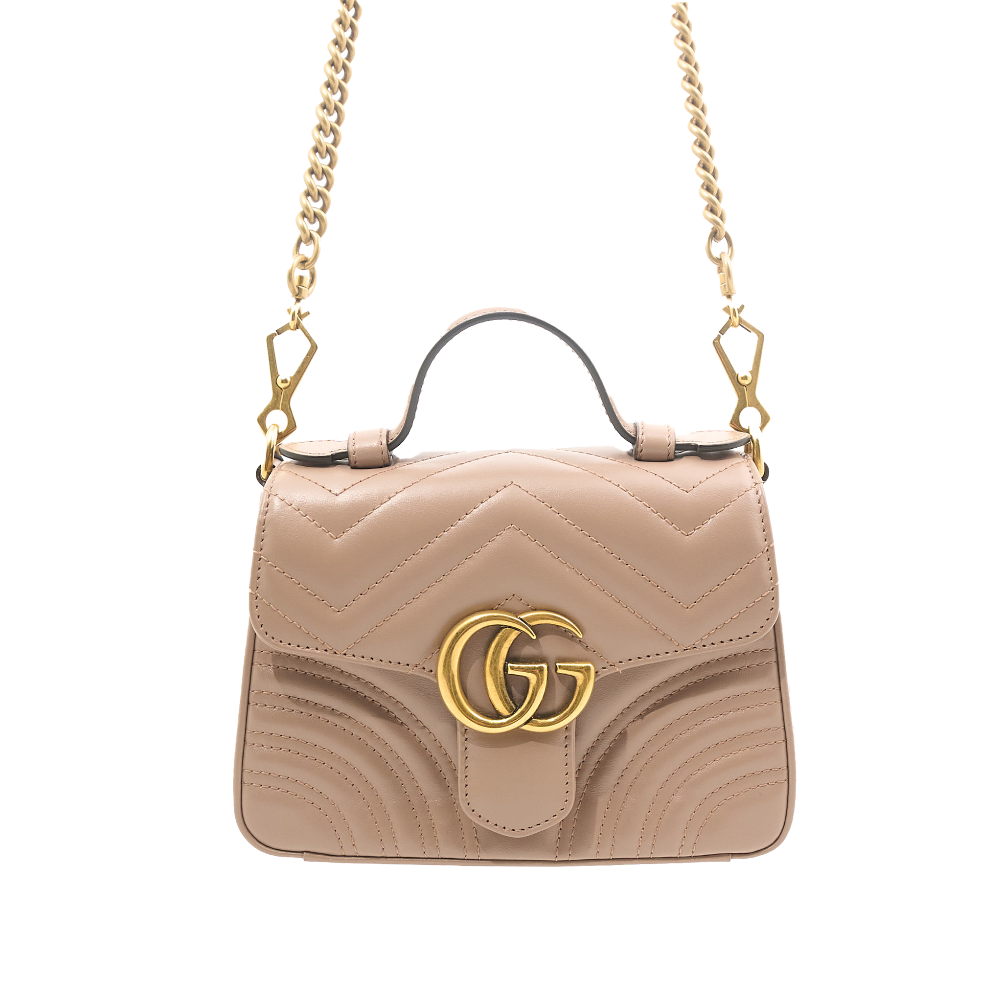Gucci GG Marmont Small Top Handle Bag in Nude
