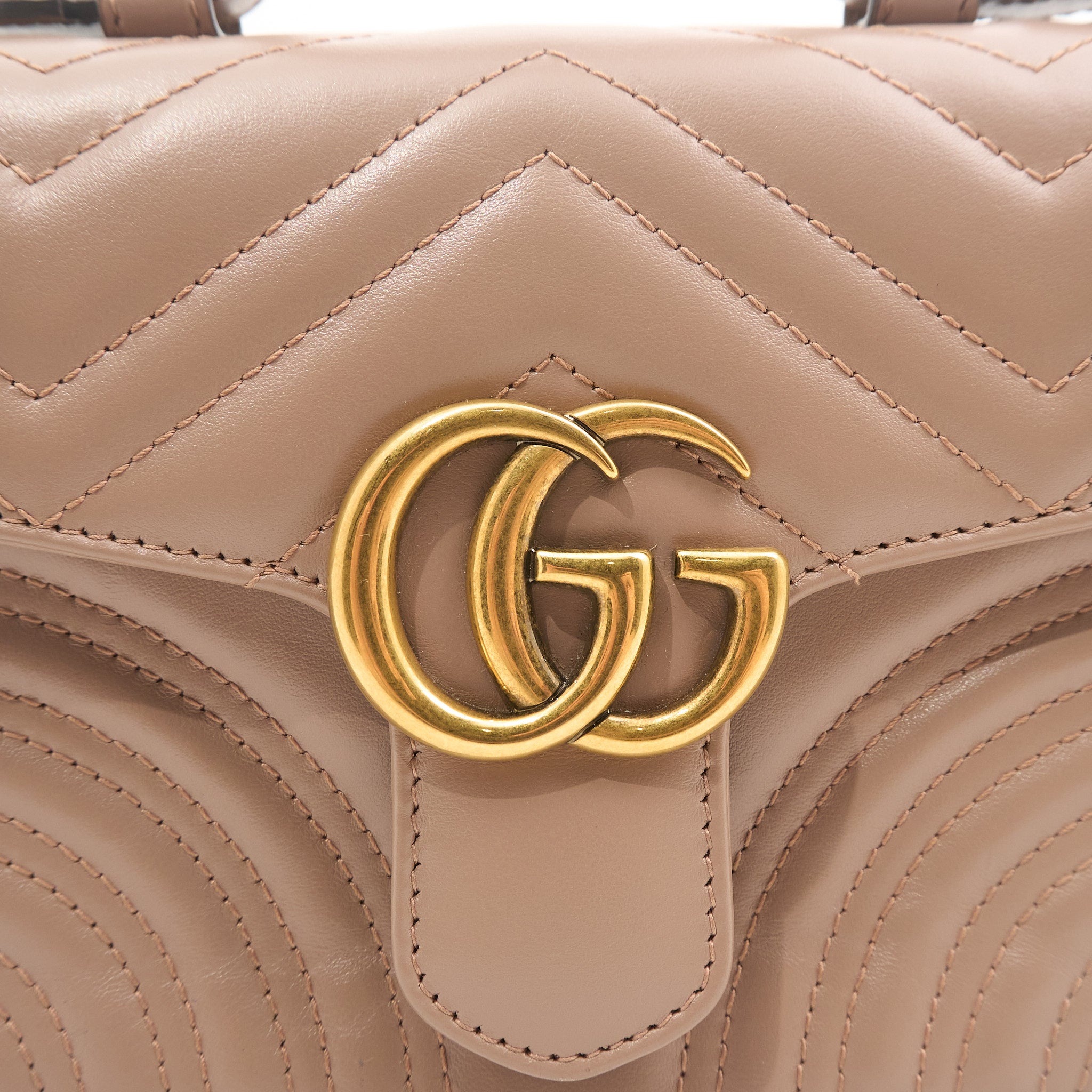 Gucci GG Marmont Small Top Handle Bag in Nude