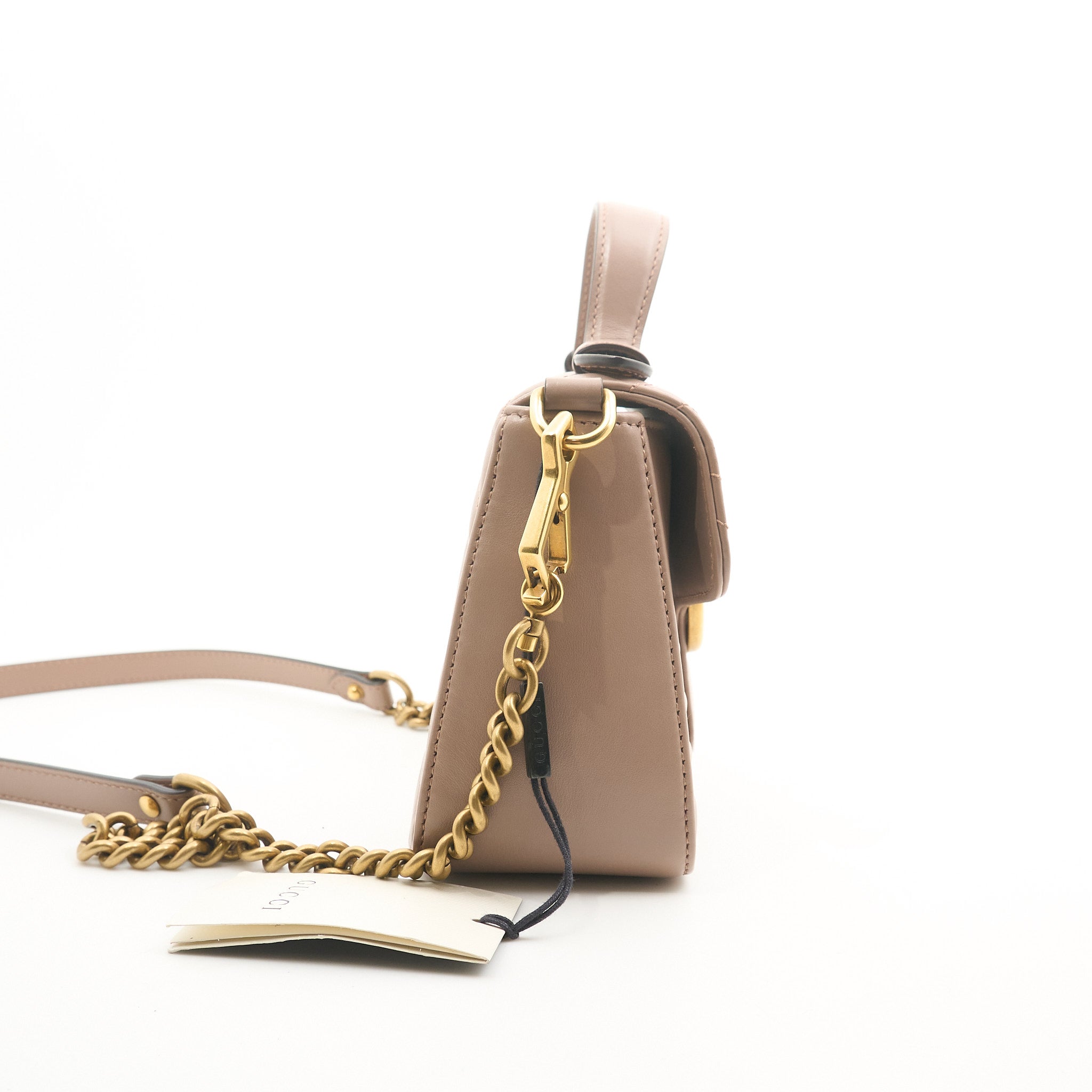Gucci GG Marmont Small Top Handle Bag in Nude