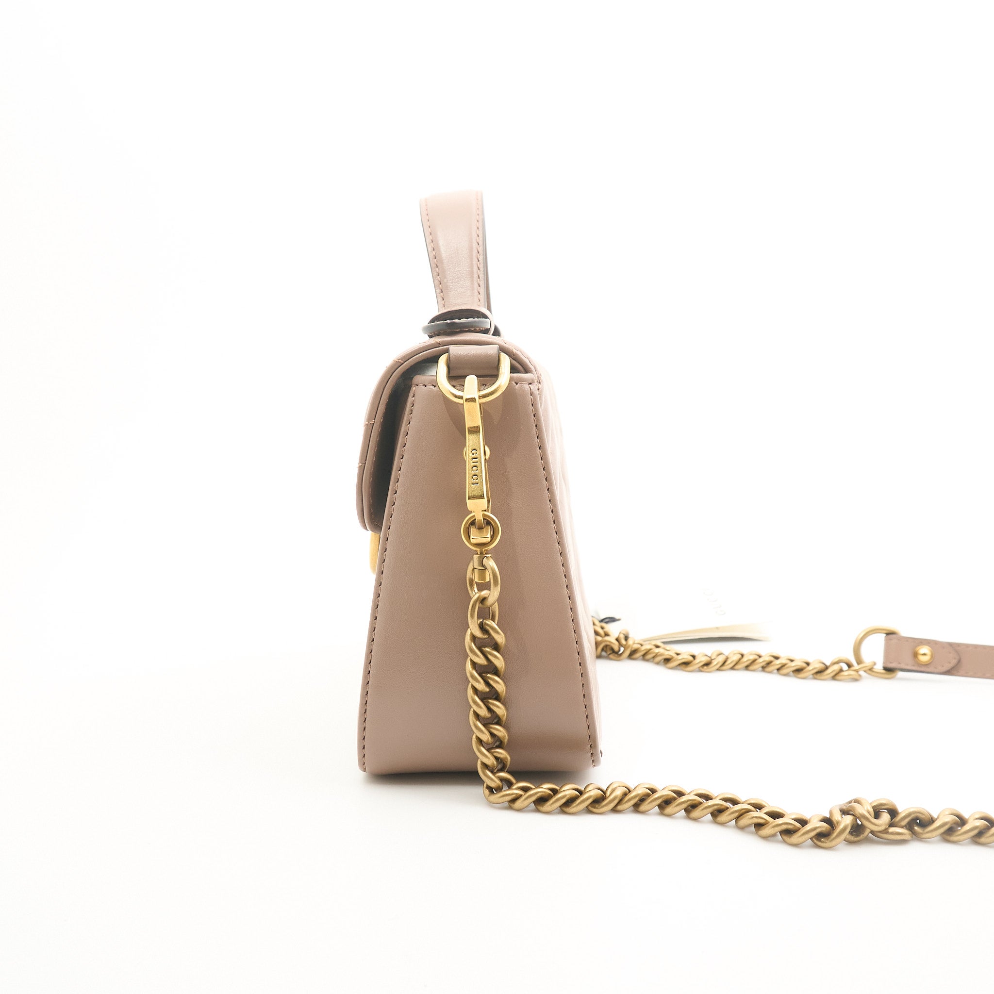 Gucci GG Marmont Small Top Handle Bag in Nude