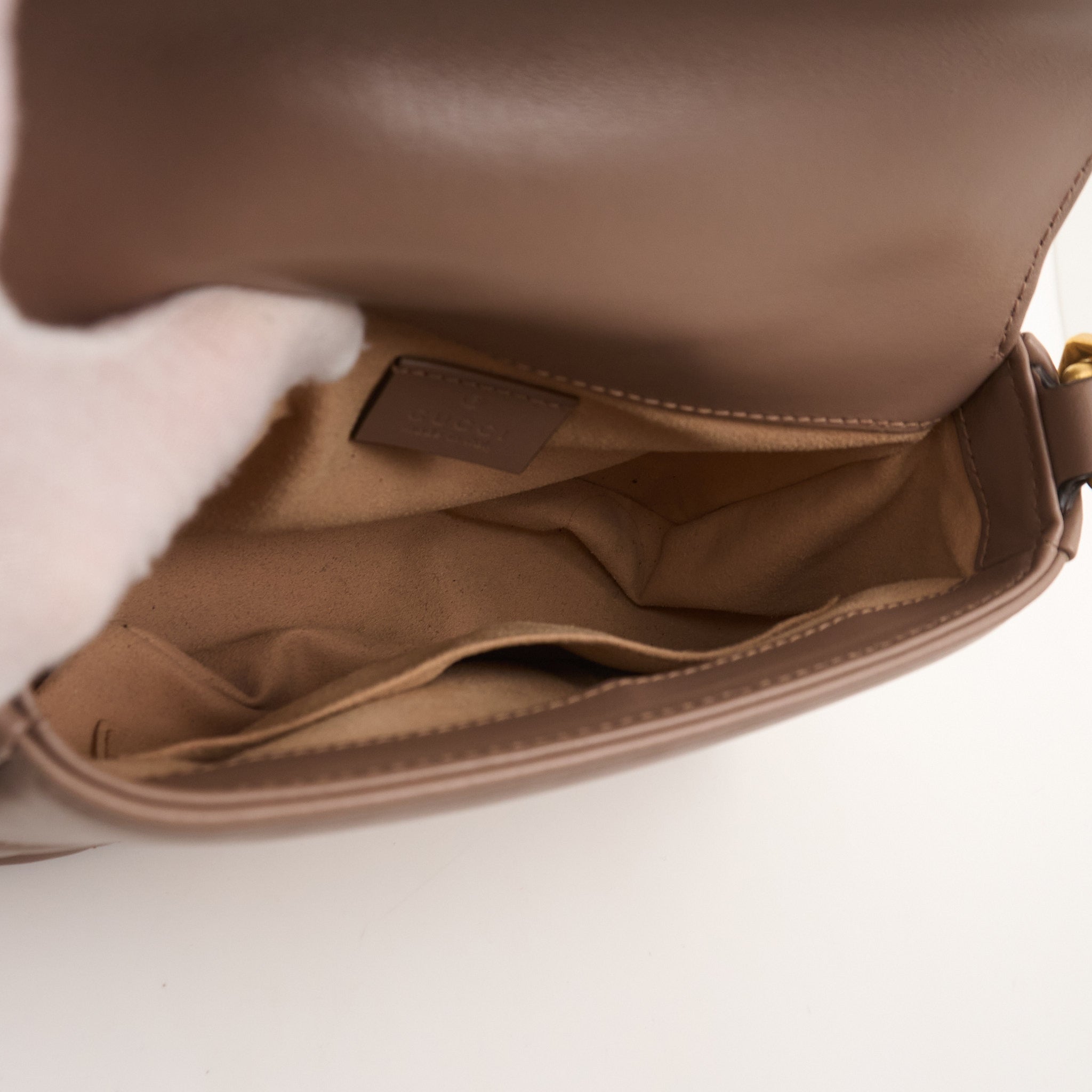 Gucci GG Marmont Small Top Handle Bag in Nude