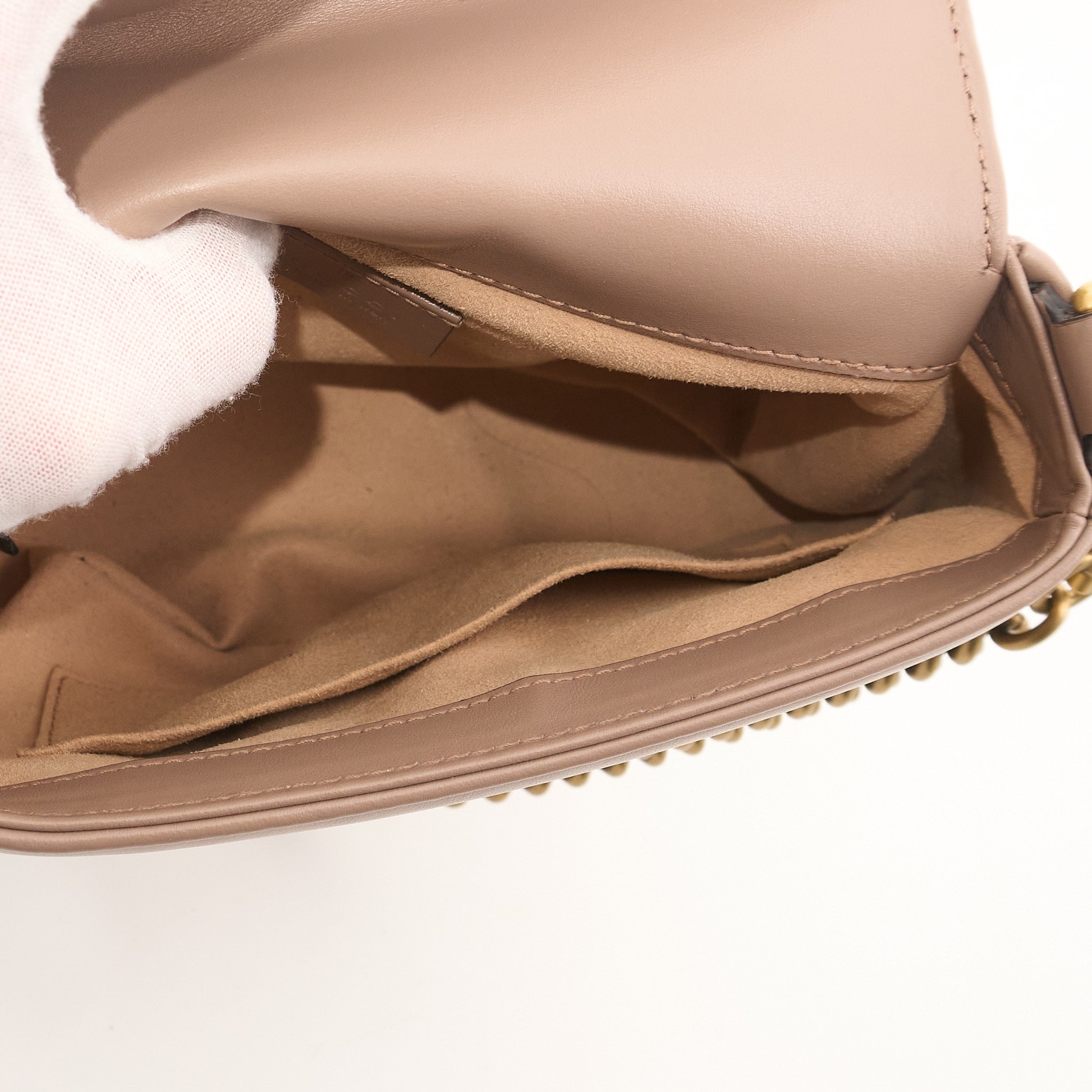 Gucci GG Marmont Small Top Handle Bag in Nude