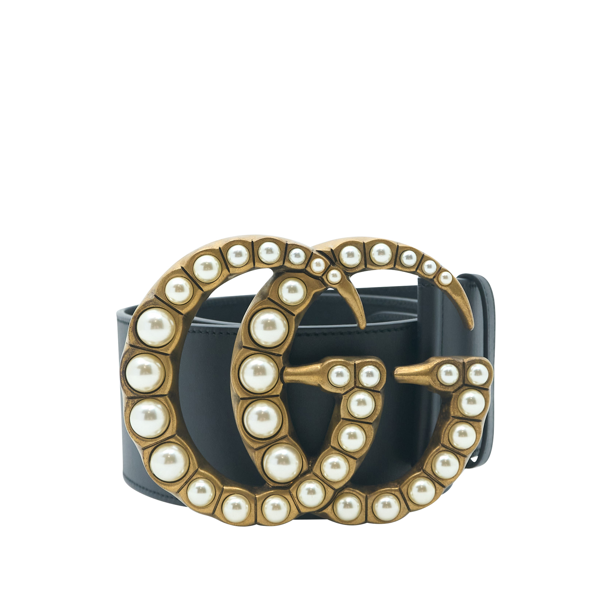 Gucci GG Marmont Wide Belt With Pearls