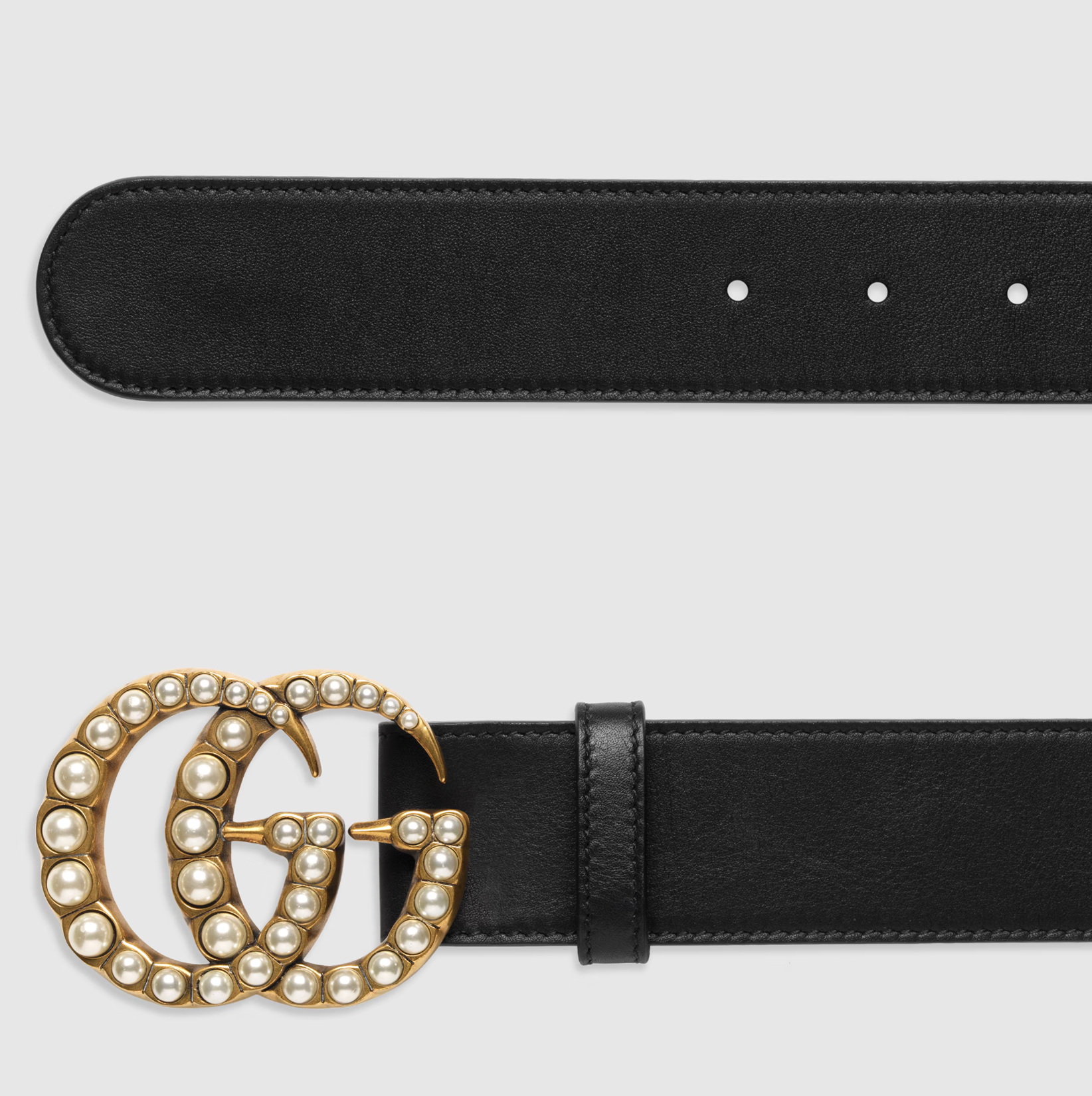 Gucci GG Marmont Wide Belt With Pearls